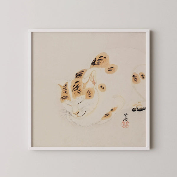 Kawanabe Kyōsai — Sleeping Cat | Meiji Ink Painting