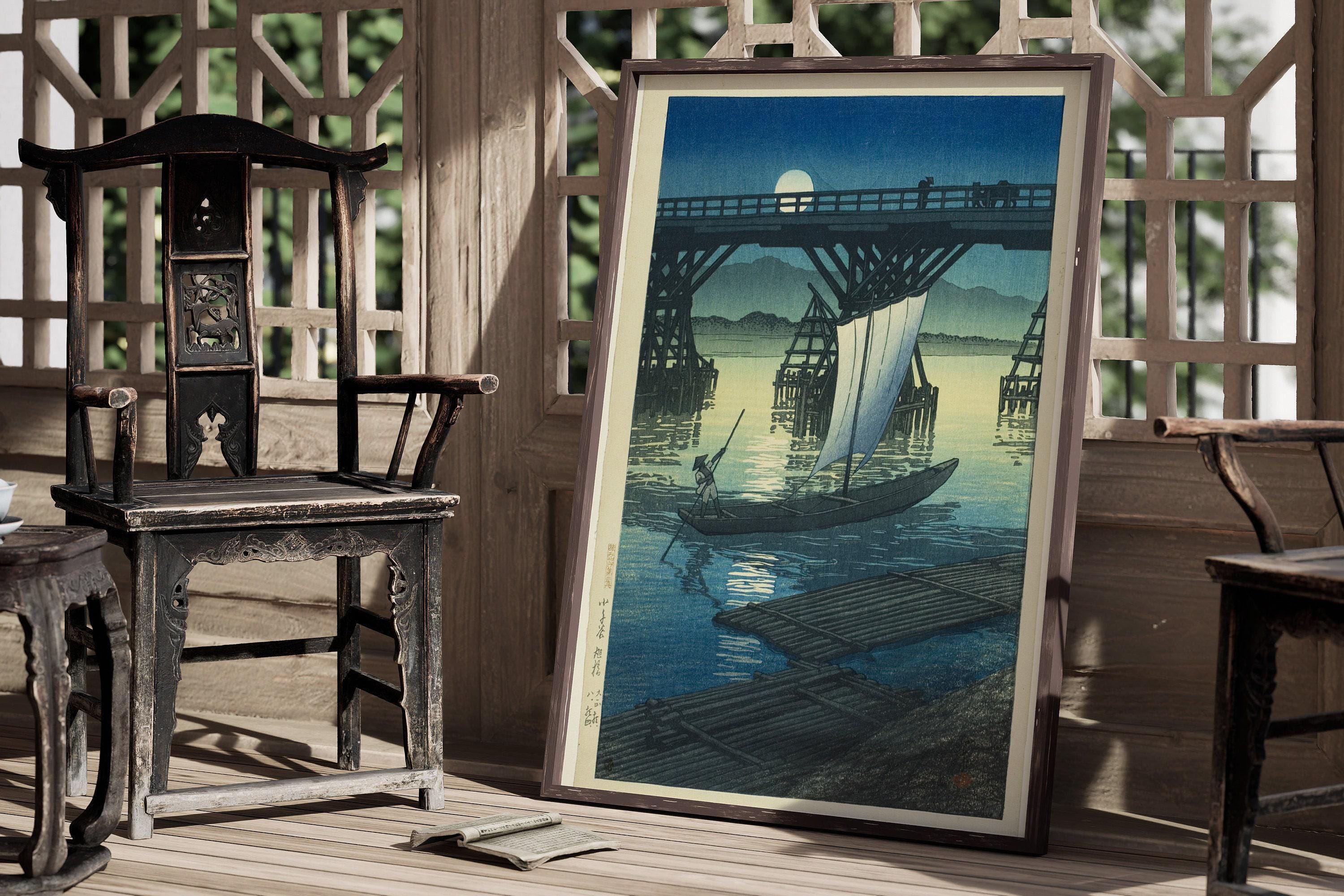 Kawase Hasui - Asahi Bridge Japanese Woodblock Art Print (Framed or Unframed) - 9ArtPrints