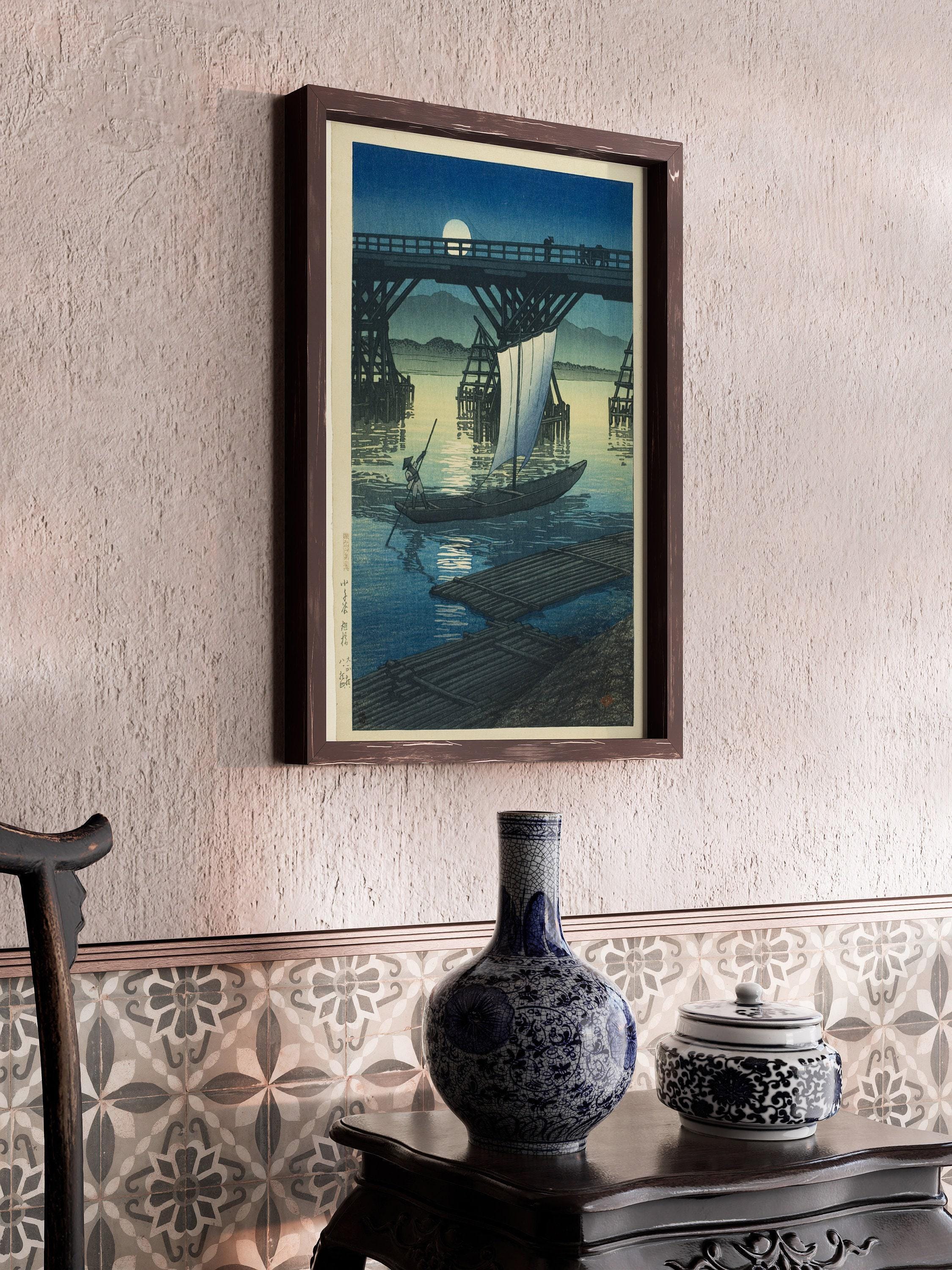 Kawase Hasui - Asahi Bridge Japanese Woodblock Art Print (Framed or Unframed) - 9ArtPrints