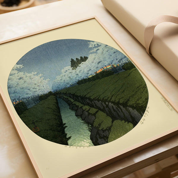 Kawase Hasui — Cherries at Night Giclee Print: Vintage Ukiyo-e Woodblock Art | Japanese Woodblock Print (Shin Hanga)