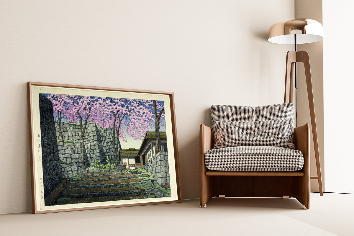 Kawase Hasui — Cherry Blossoms at the Shirakawa Castle Ruins | Japanese Woodblock Print (Shin Hanga) - 9ArtPrints