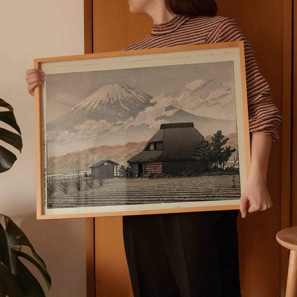 Kawase Hasui — Countryside at Narusawa: Japanese Woodblock Print (Shin Hanga)