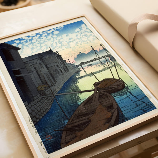 Kawase Hasui — Daikon Wharf Print: Vintage Japanese Ukiyo-e Woodblock Art | Japanese Woodblock Print (Shin Hanga)