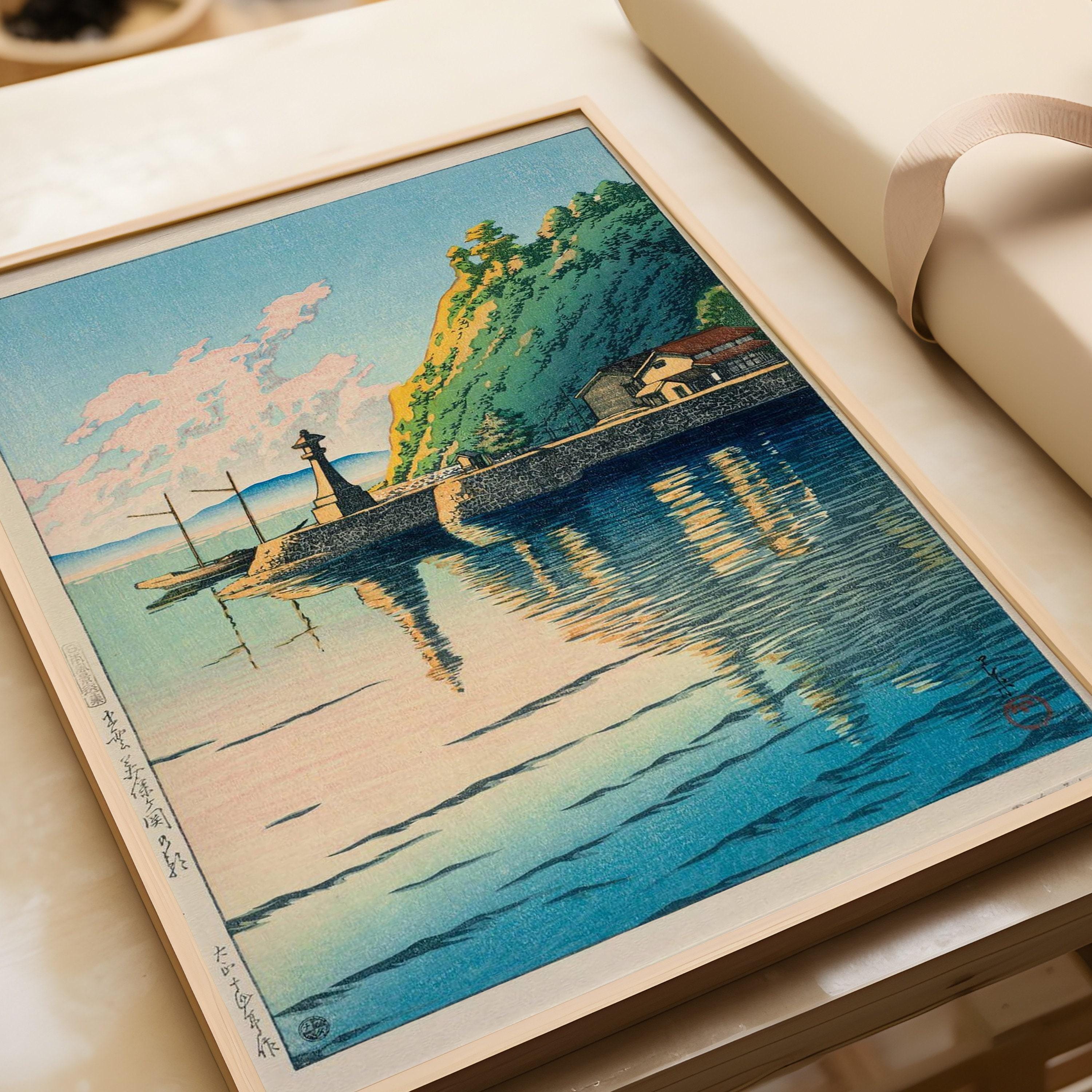 Kawase Hasui - Dawn at Mihogaseki Bridge | PREMIUM GICLÉE PRINT | Vintage Japanese Woodcut Art (available handframed or unframed) - 9ArtPrints