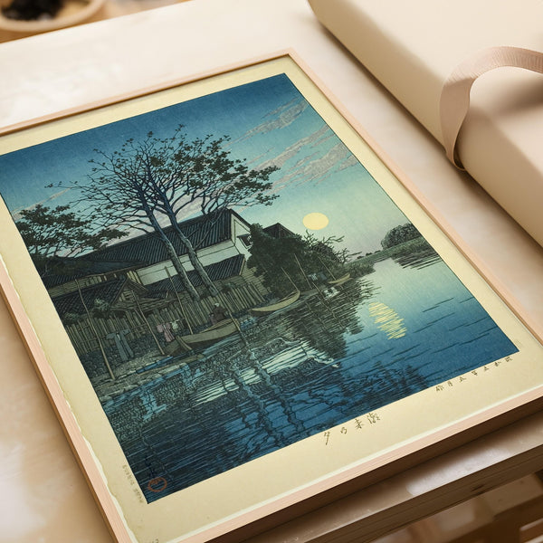 Kawase Hasui — Dusk at Itako: Vintage Japanese Ukiyo-e | Japanese Woodblock Print (Shin Hanga)