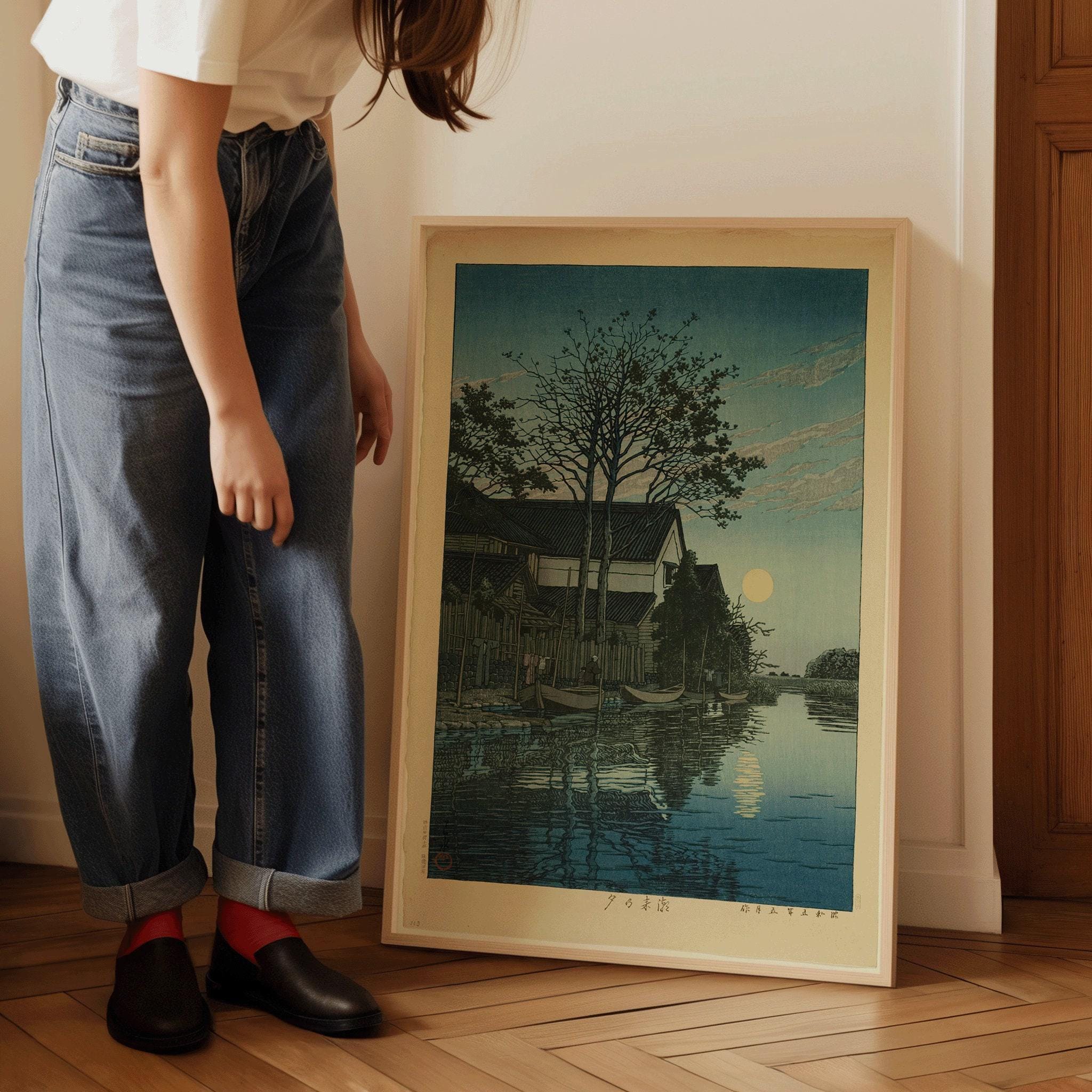 Kawase Hasui - Dusk at Itako: Vintage Japanese Ukiyo - e Art Print - 9ArtPrints