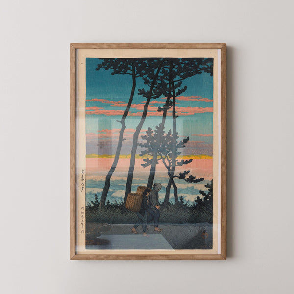 Kawase Hasui — Dusk at Nakaso: Vintage Japanese Woodblock | Japanese Woodblock Print (Shin Hanga)