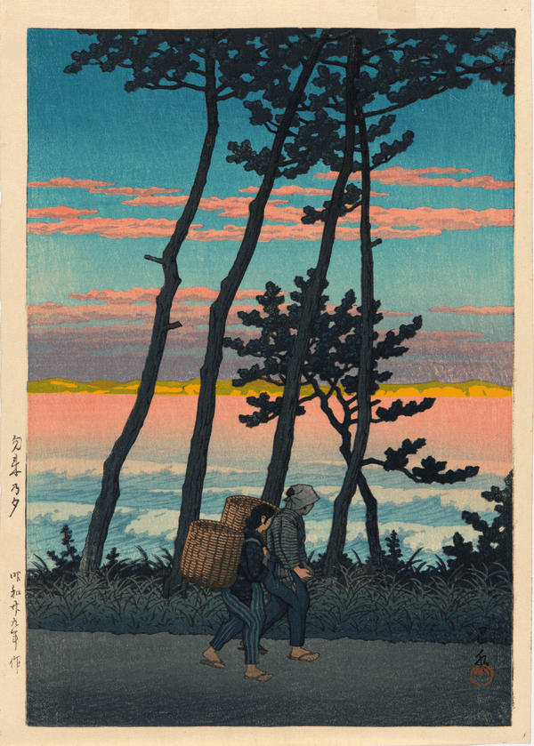 Kawase Hasui — Dusk at Nakaso: Vintage Japanese Woodblock | Japanese Woodblock Print (Shin Hanga)