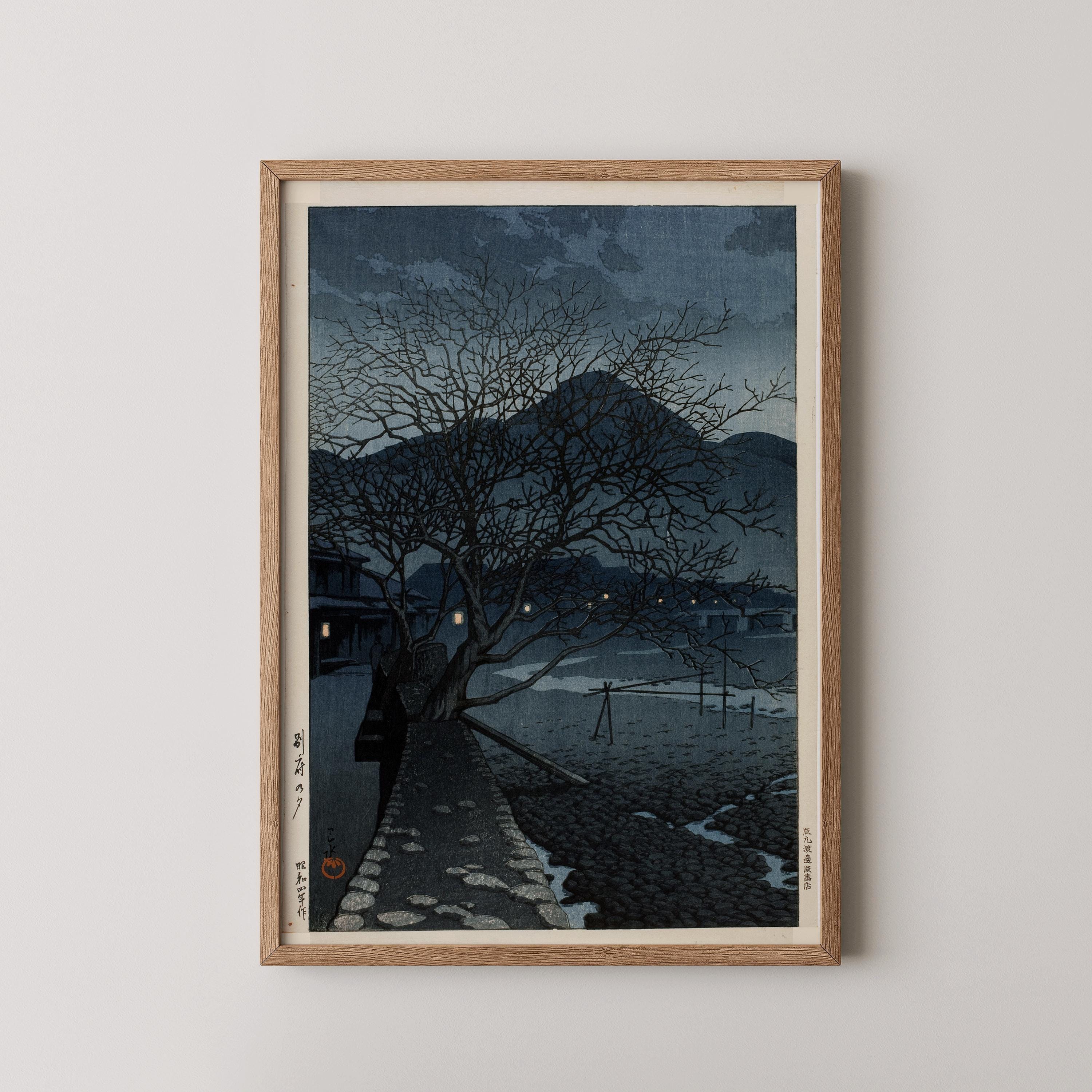 Kawase Hasui - Evening in Beppu | PREMIUM GICLÉE PRINT | Vintage Japanese Woodblock Art (available handframed or unframed) - 9ArtPrints