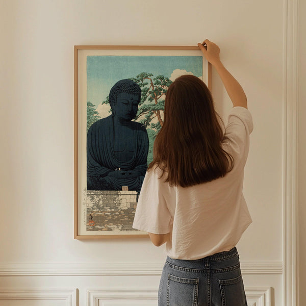 Kawase Hasui — Great Buddha at Kamikura | PRINT | Vintage Japanese Woodblock Ukiyo-e Art (available handframed or unframed) | Japanese Woodblock Print (Shin Hanga)