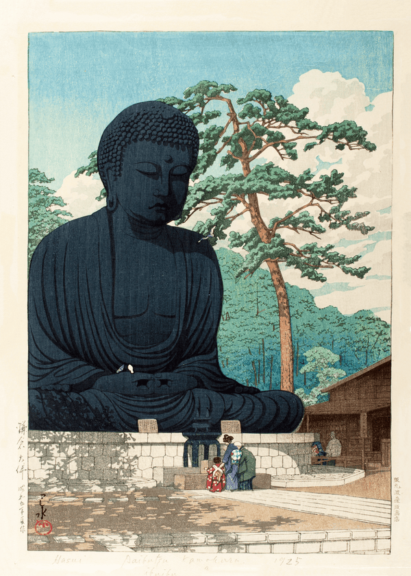 Kawase Hasui — Great Buddha at Kamikura | PRINT | Vintage Japanese Woodblock Ukiyo-e Art (available handframed or unframed) | Japanese Woodblock Print (Shin Hanga)