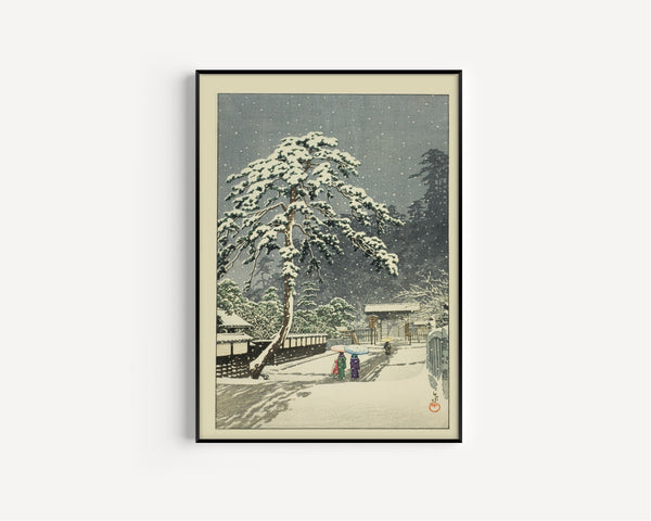 Kawase Hasui — Honmonji Temple, Ikegami | Japanese Woodblock Print (Shin Hanga)