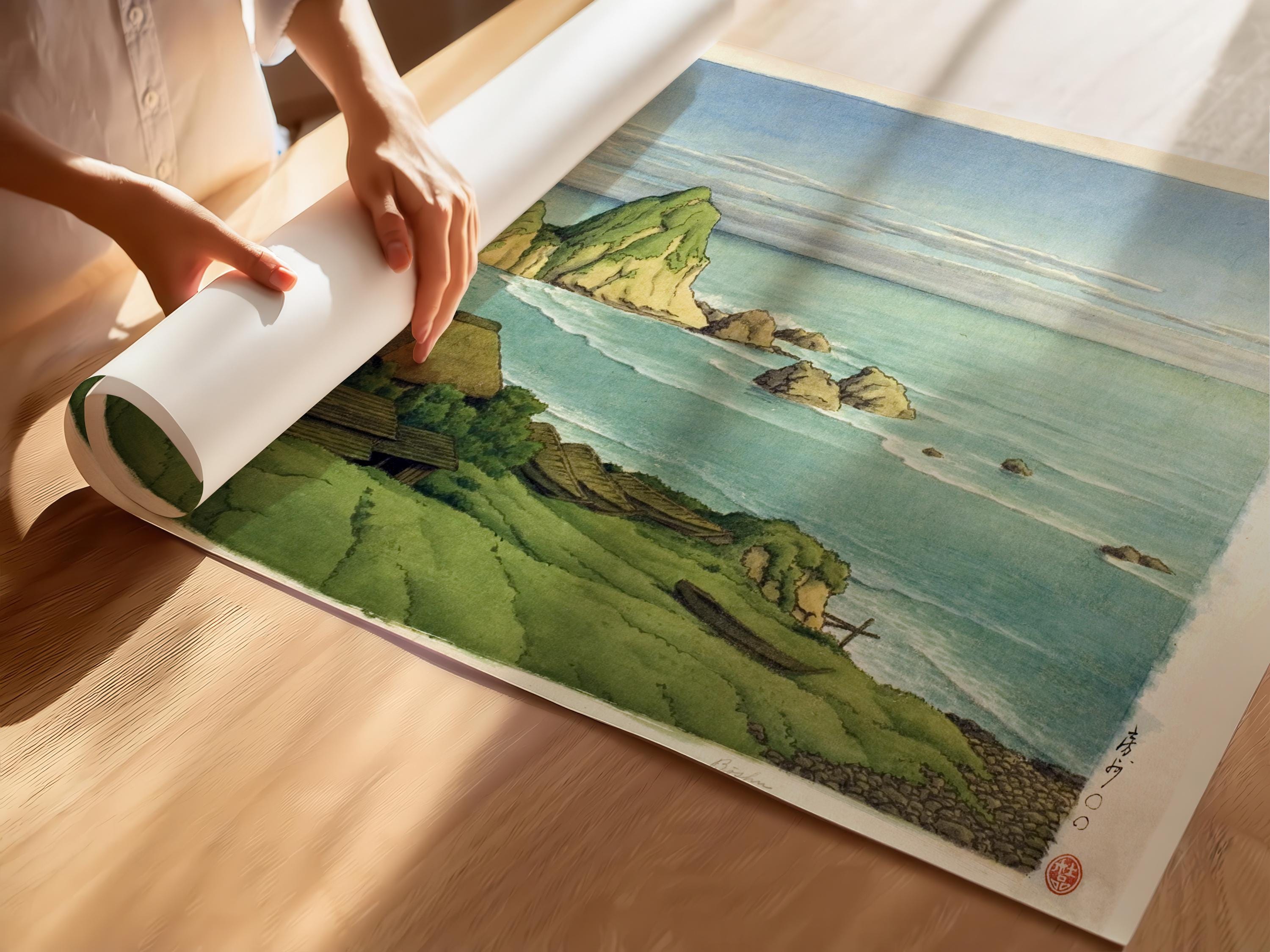 Kawase Hasui Japanese Art Print: Suzukawa Coast Giclée, Studio Ghibli Style - 9ArtPrints