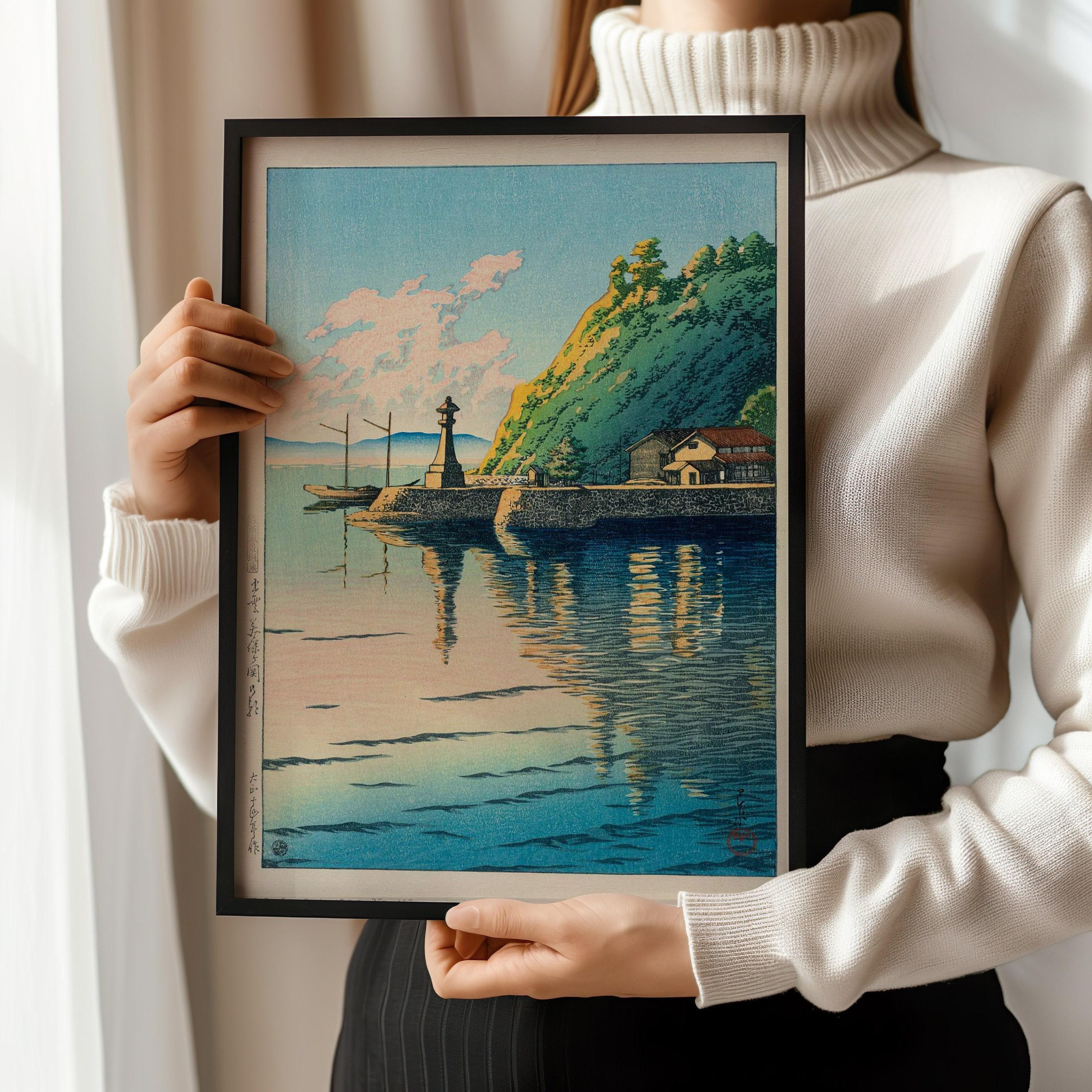 Kawase Hasui Japanese Woodcut Print: Mihogaseki Bridge Giclee Art - 9ArtPrints