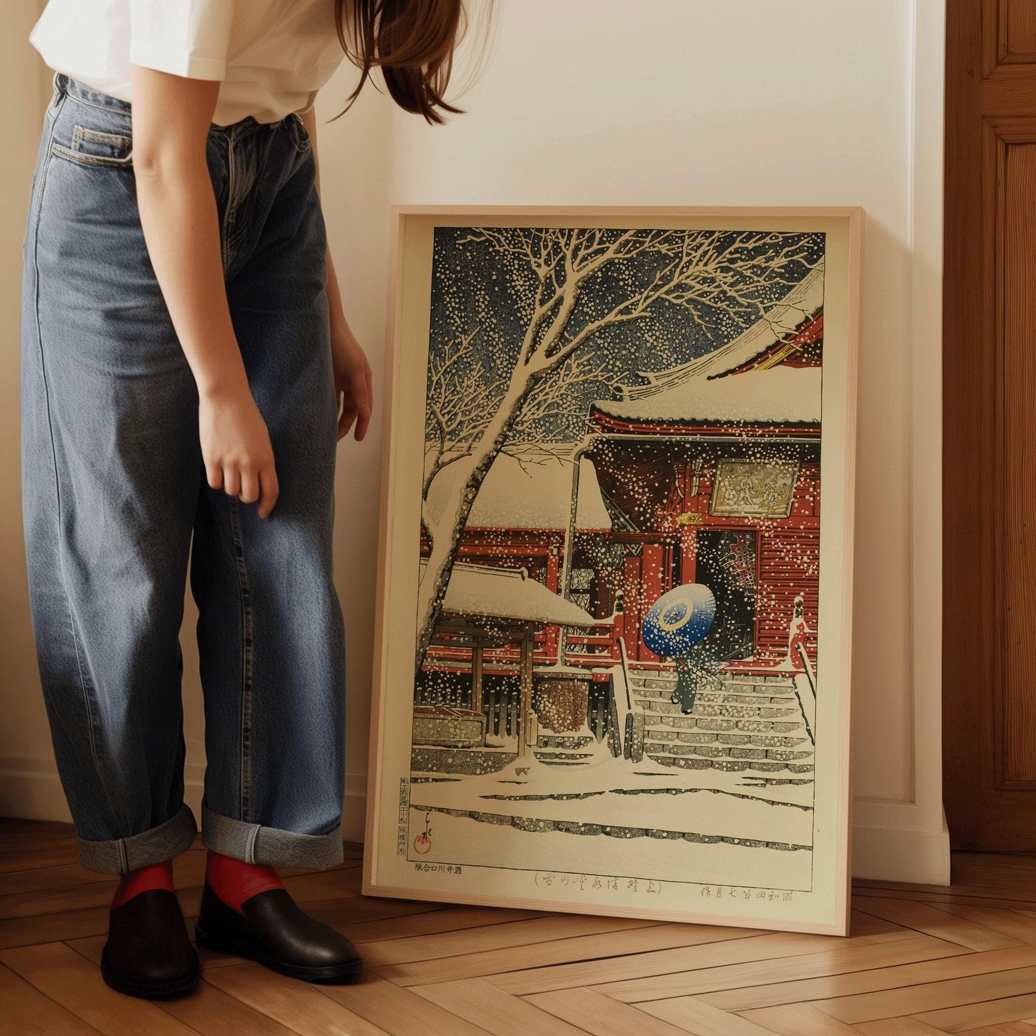 Kawase Hasui Kiyomizu Hall Snow Print: Vintage Japanese Woodblock Art - 9ArtPrints