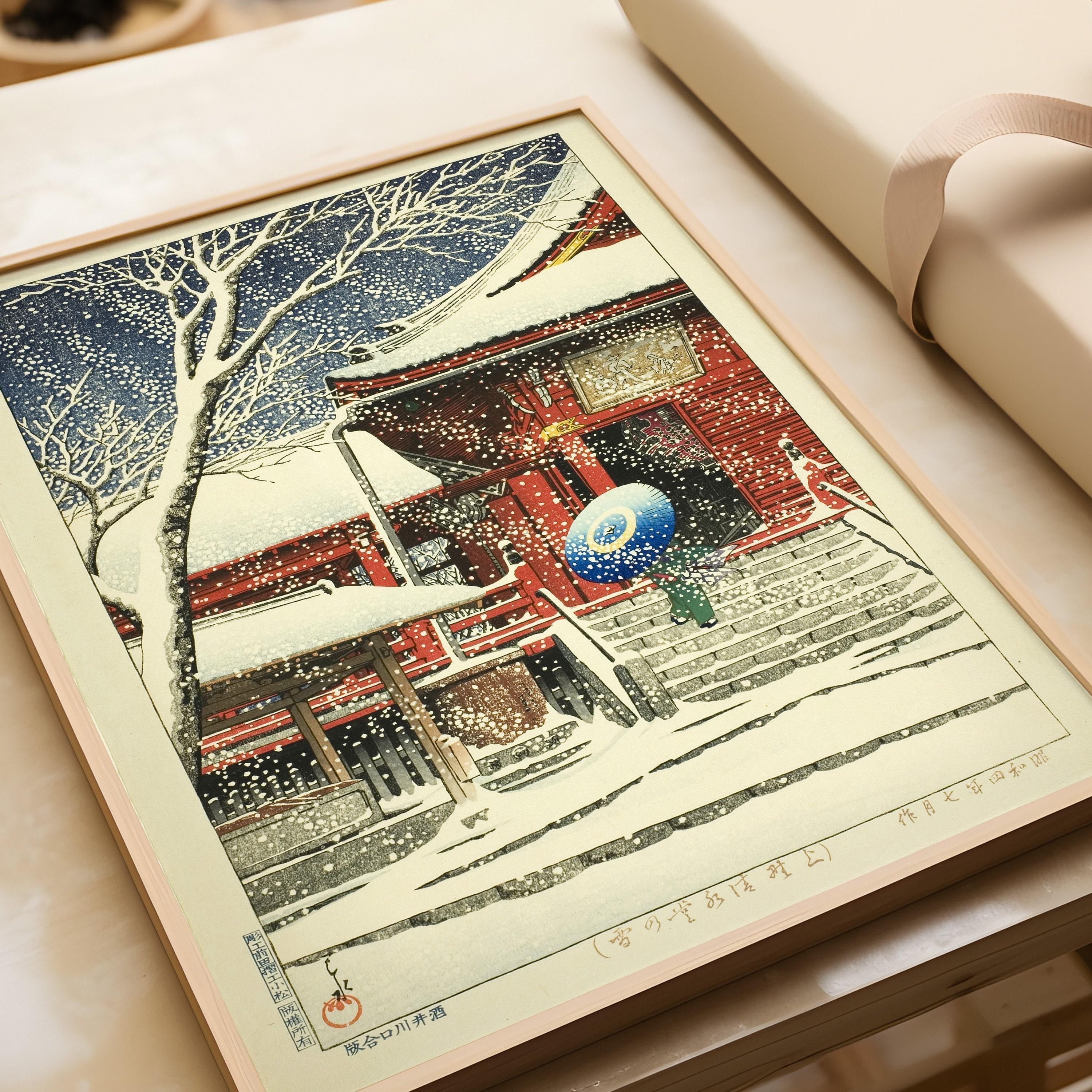 Kawase Hasui Kiyomizu Hall Snow Print: Vintage Japanese Woodblock Art - 9ArtPrints