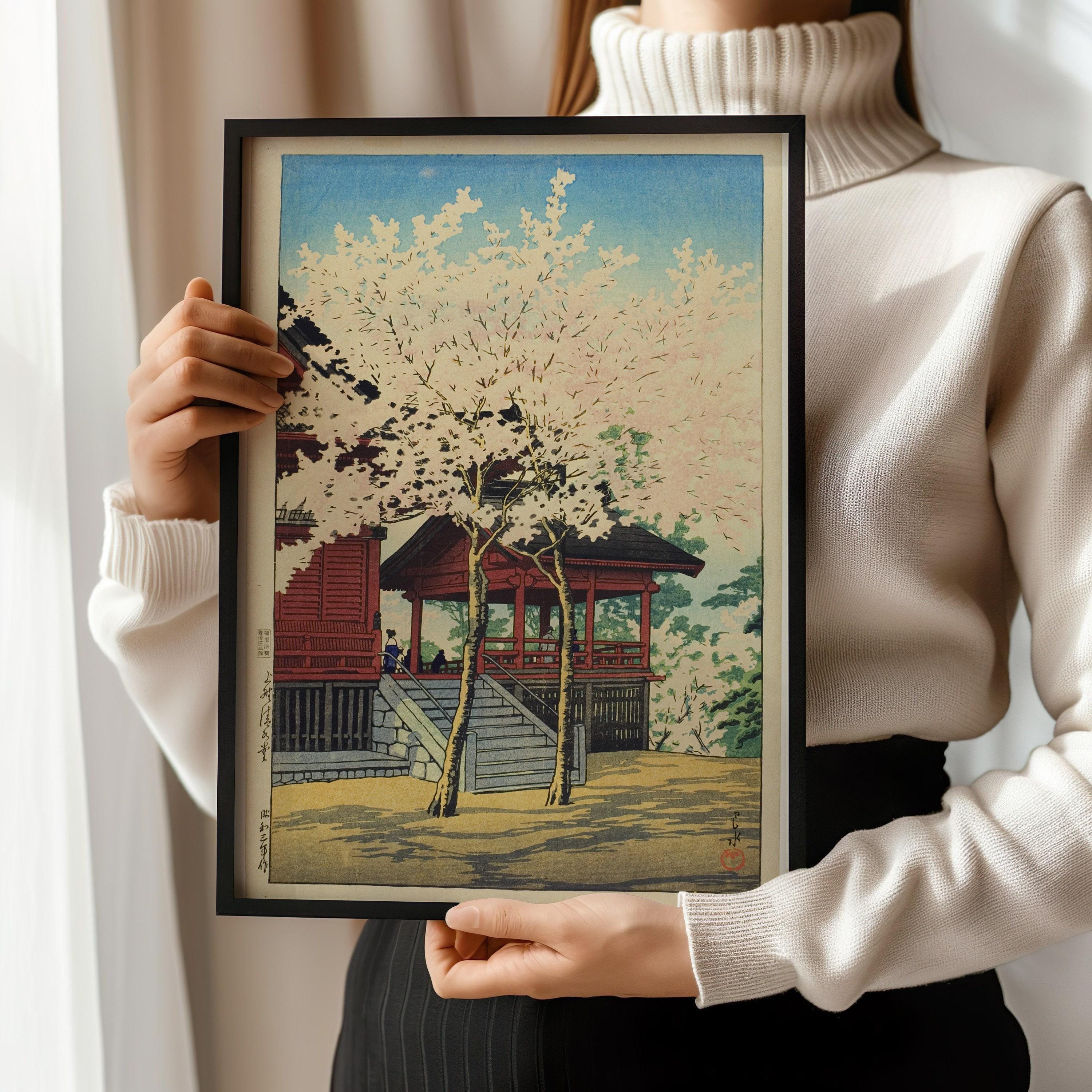 Kawase Hasui - Kiyomizu Hall Ueno | PREMIUM GICLÉE PRINT | Vintage Japanese Cherry Blossoms Woodblock Art (available handframed or unframed) - 9ArtPrints