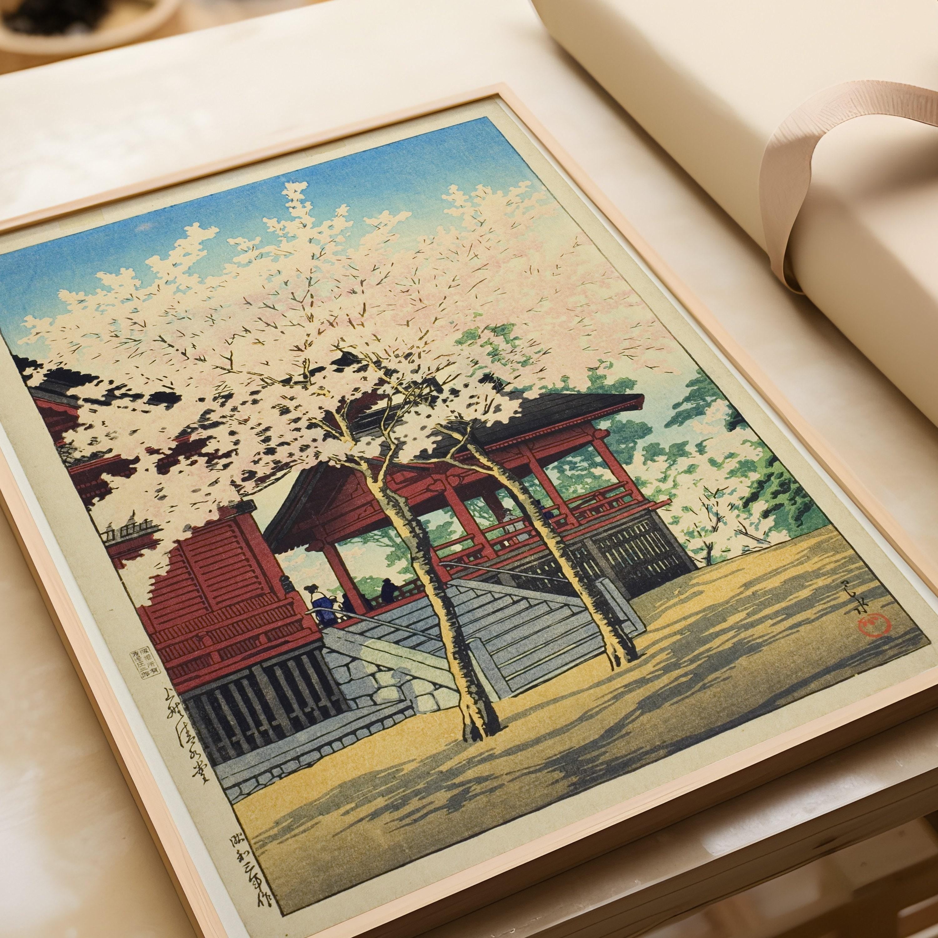 Kawase Hasui - Kiyomizu Hall Ueno | PREMIUM GICLÉE PRINT | Vintage Japanese Cherry Blossoms Woodblock Art (available handframed or unframed) - 9ArtPrints