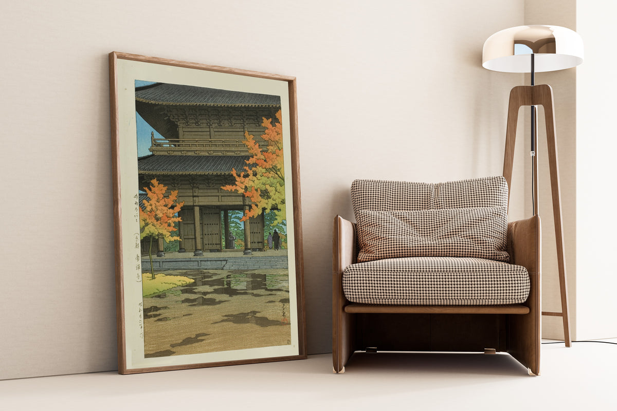 Kawase Hasui — Late Autumn Rain, Nanzen Temple, Kyoto | Japanese Woodblock Print (Shin Hanga) - 9ArtPrints