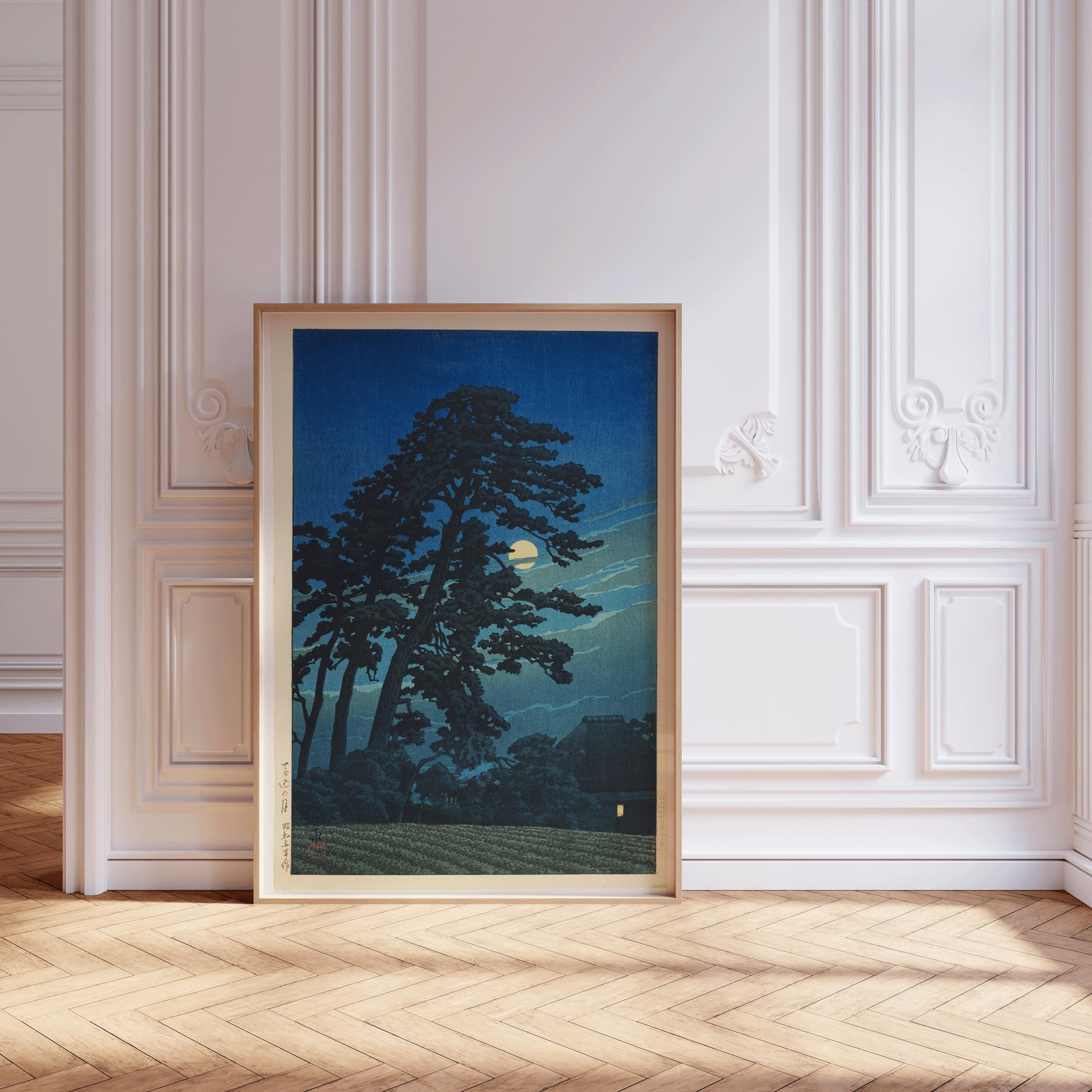 Kawase Hasui - Moon at Umagome | PREMIUM GICLÉE PRINT | Vintage Japanese Woodblock Ukiyo - e Art (available handframed or unframed) - 9ArtPrints