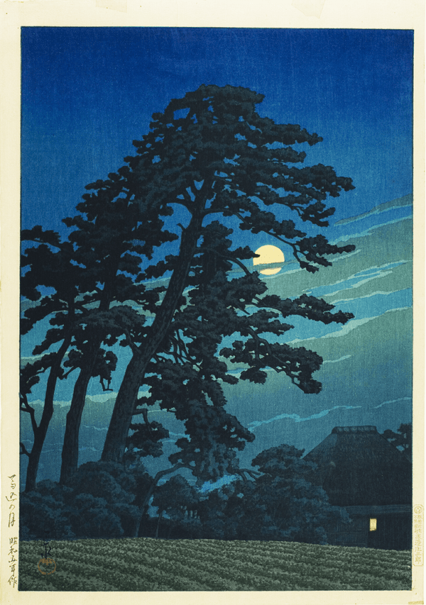 Kawase Hasui — Moon Over Magome Print | Japanese Woodblock Print (Shin Hanga)