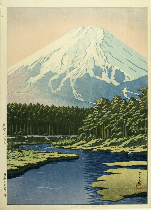 Kawase Hasui — Mount Fuji at Ashino Giclee Print: | Japanese Woodblock Print (Shin Hanga)