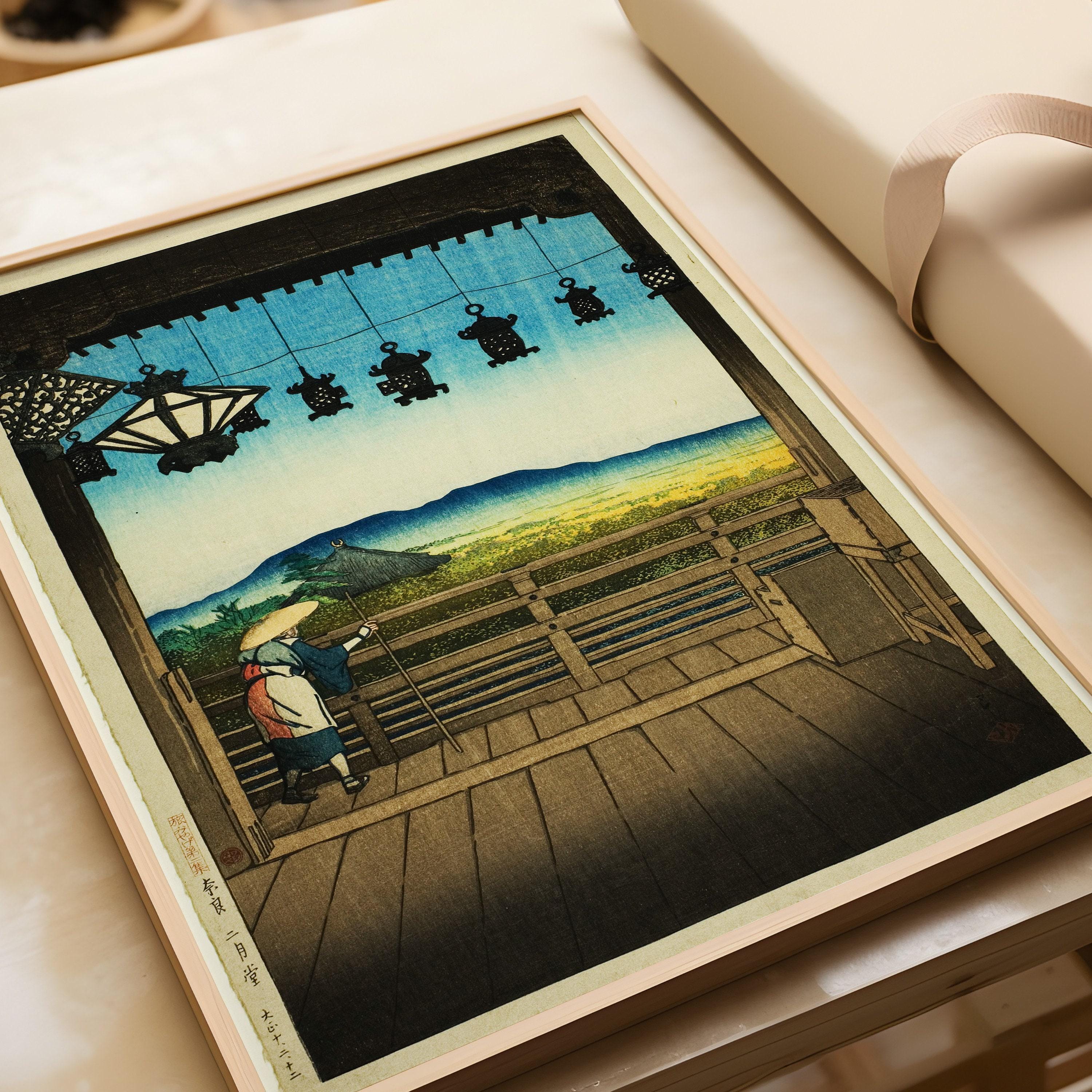 Kawase Hasui - Nigatsu Hall in Nara | PREMIUM GICLÉE PRINT | Vintage Japanese Woodcut Art (available handframed or unframed) - 9ArtPrints