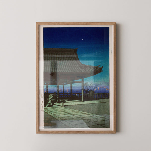 Kawase Hasui — Night at Kozu, Osaka: Vintage Ukiyo-e Woodblock | Japanese Woodblock Print (Shin Hanga)