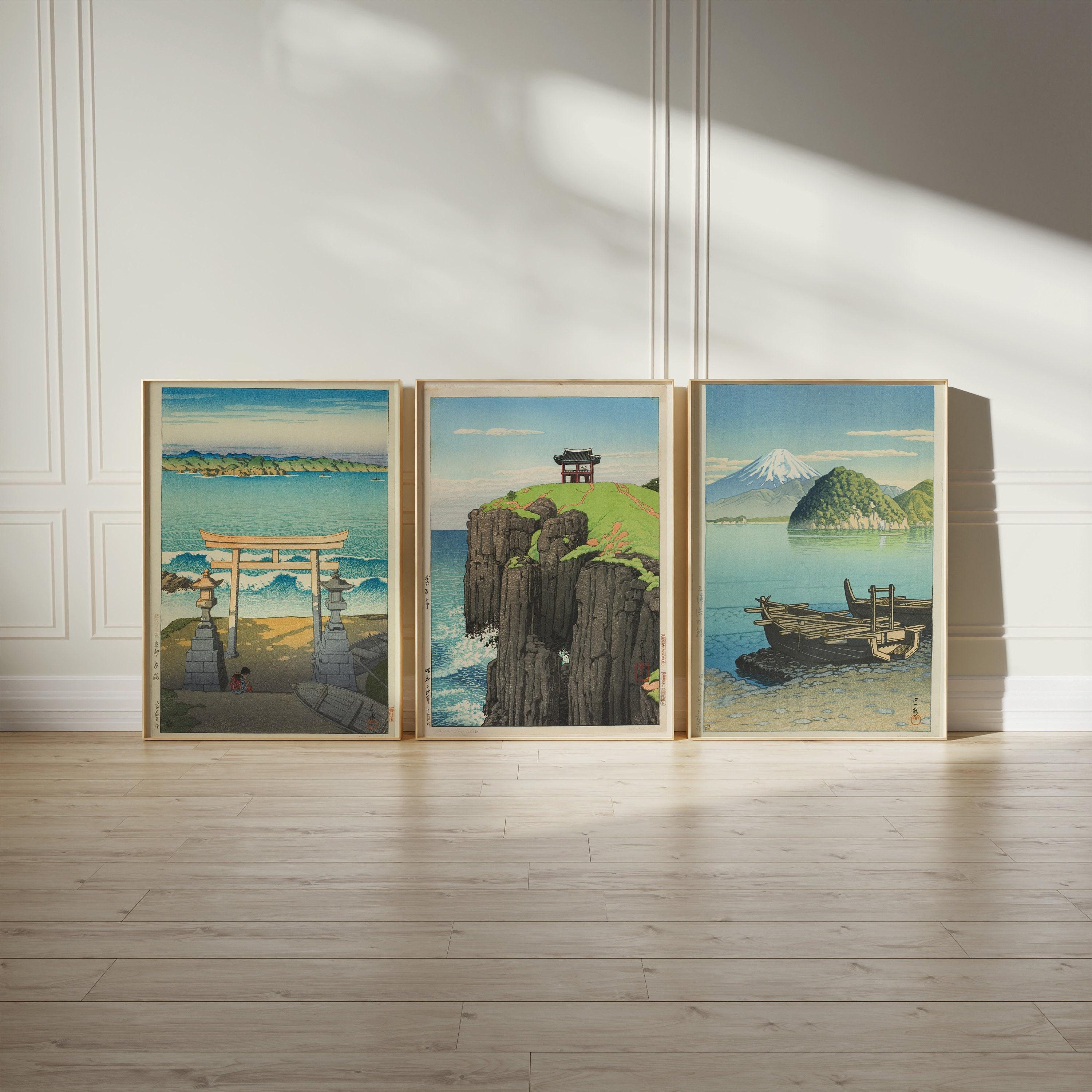 Kawase Hasui - Ocean Theme STATEMENT TRIO | Shin - Hanga Art Prints available framed - 9ArtPrints