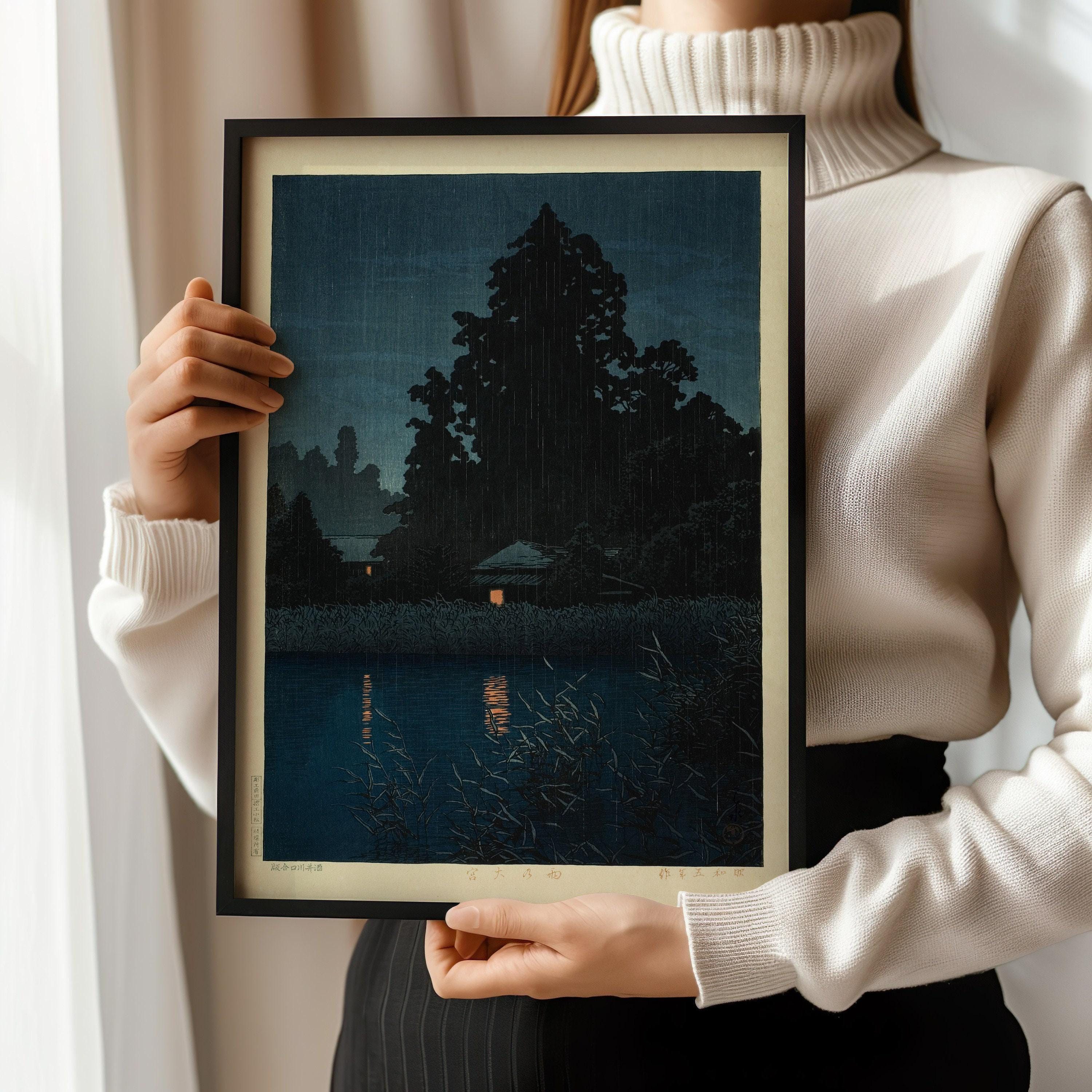 Kawase Hasui - Omiya in the Rain Giclee Print: Japanese Woodblock Art - 9ArtPrints