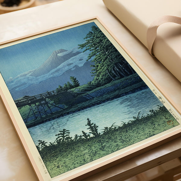 Kawase Hasui — Print: Tagonoura Bridge, | Japanese Woodblock Print (Shin Hanga)