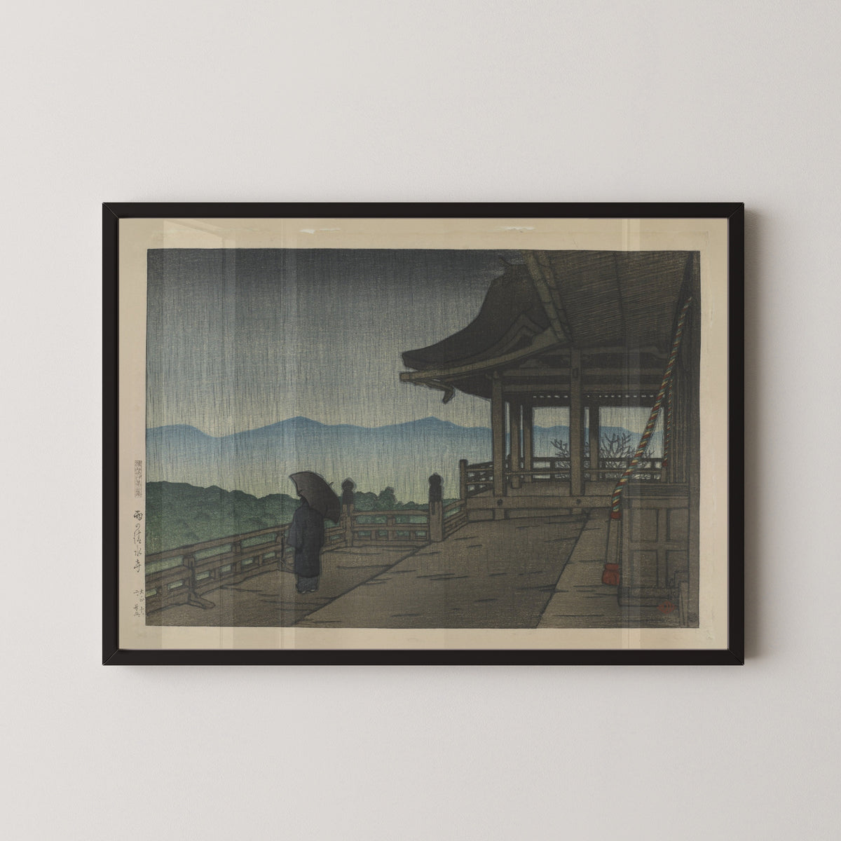 Kawase Hasui — Rain at Kiyomizu Temple | Japanese Woodblock Print (Shin Hanga) - 9ArtPrints