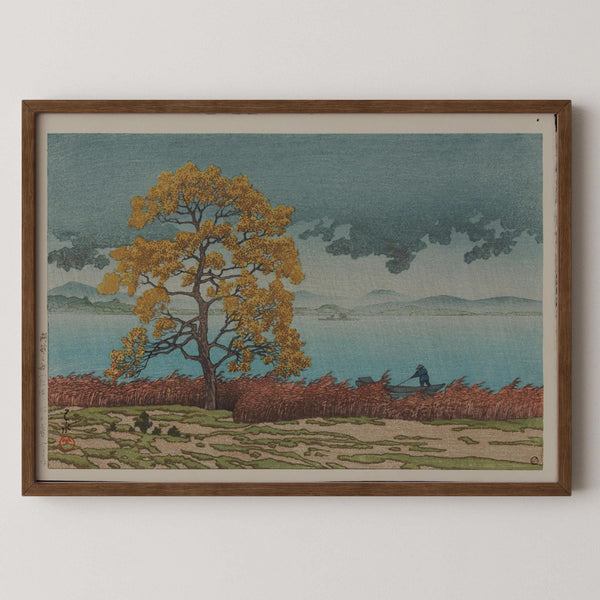 Kawase Hasui — Rain on Lake Matsue: Japanese Vintage Art Giclée | Japanese Woodblock Print (Shin Hanga)