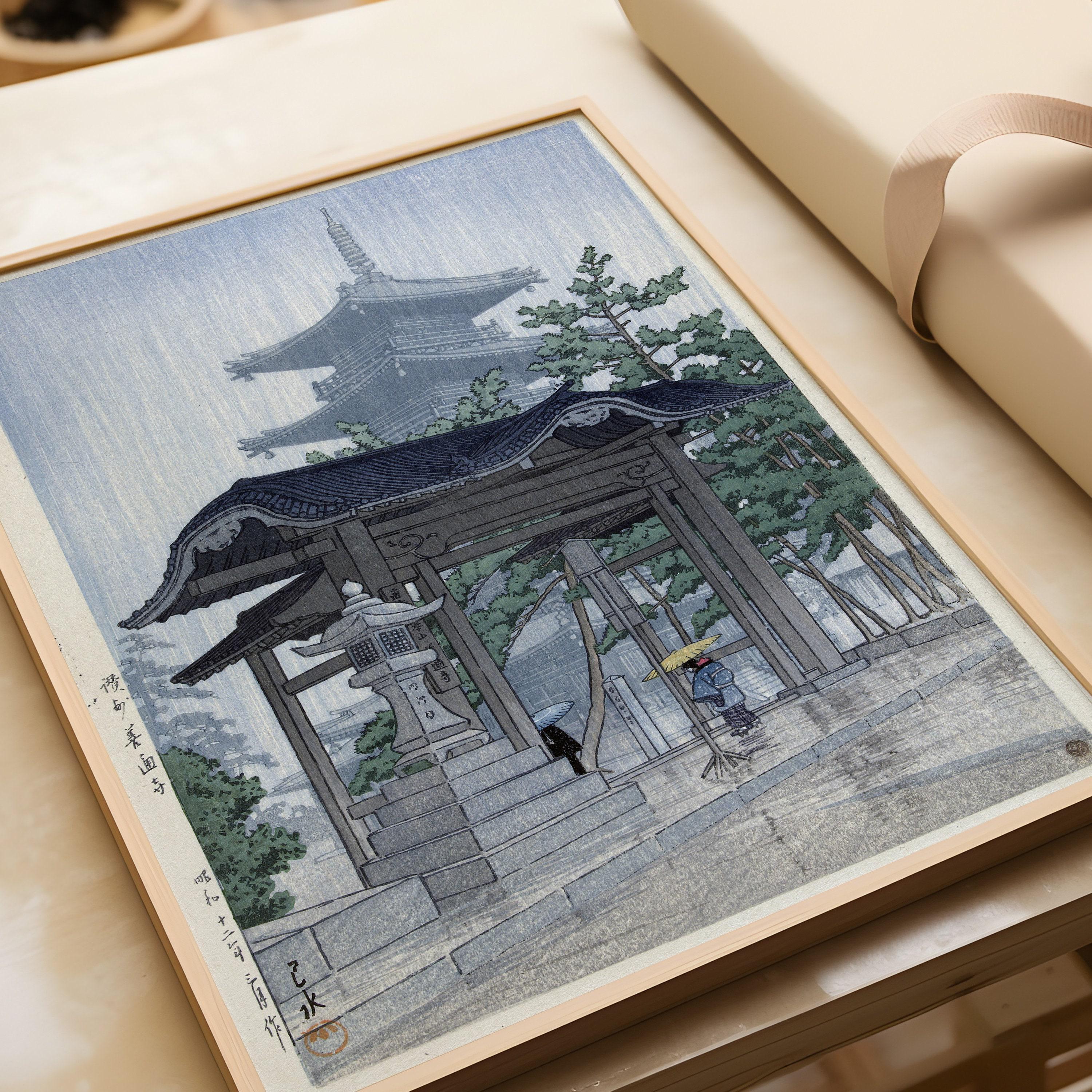 Kawase Hasui - Sanshu Temple Giclee Print: Vintage Japanese Ukiyo - e Art - 9ArtPrints