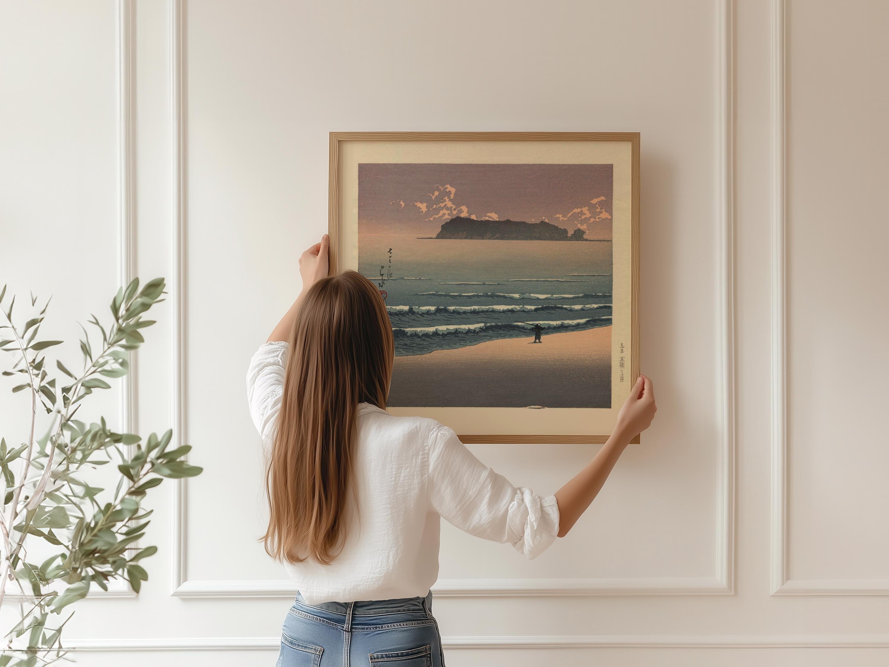 Kawase Hasui Shichirigahama Print: Vintage Japanese Woodblock Art - 9ArtPrints