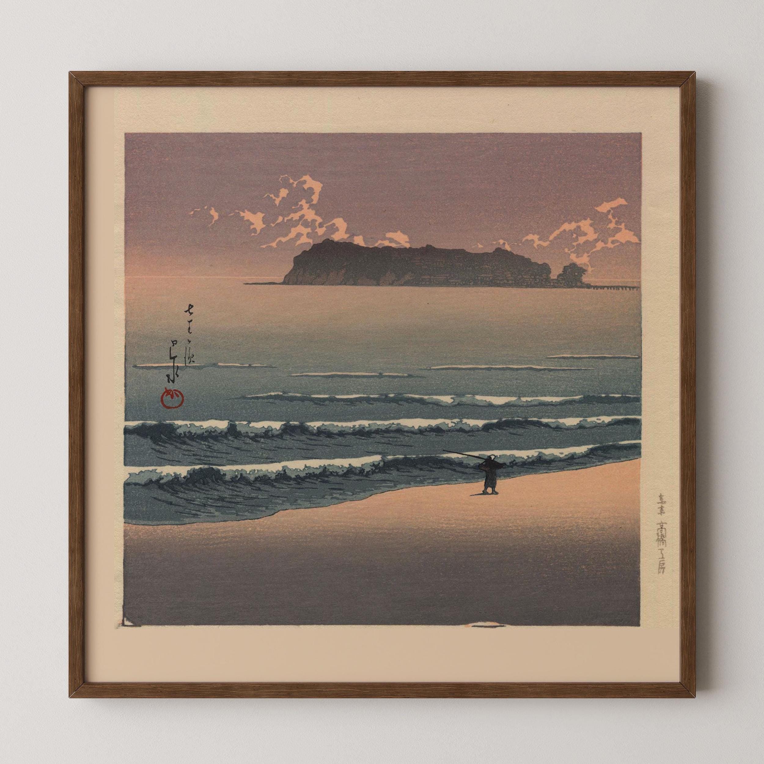 Kawase Hasui Shichirigahama Print: Vintage Japanese Woodblock Art - 9ArtPrints