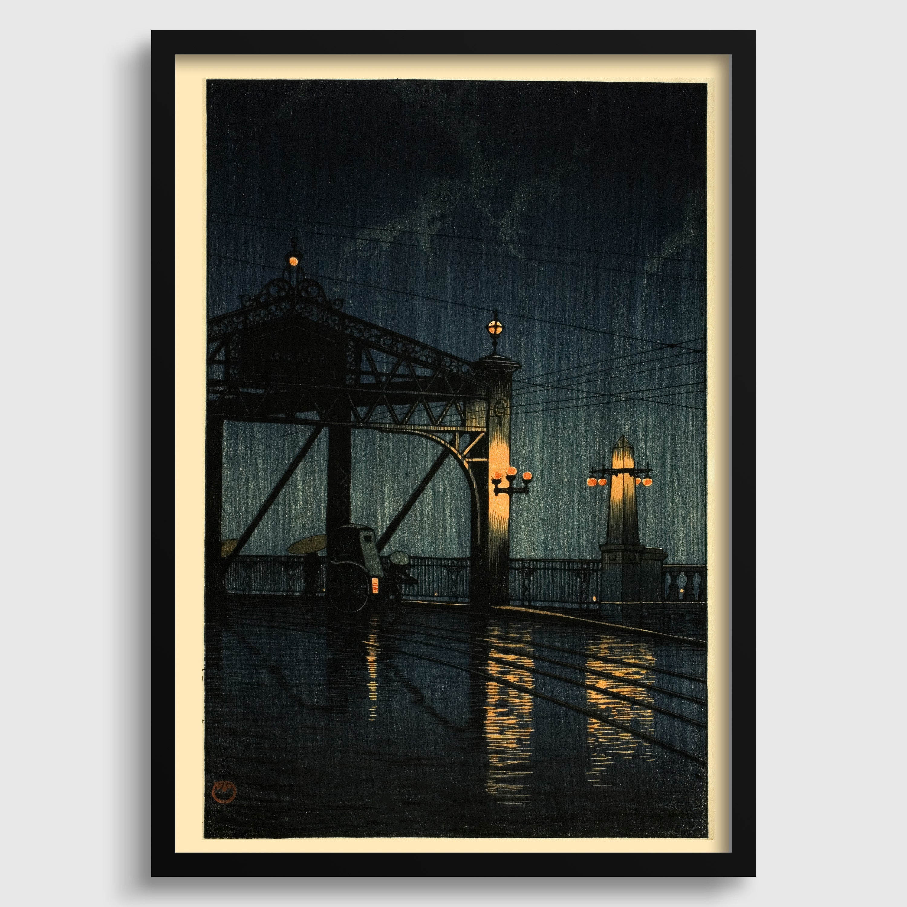 Kawase Hasui Shin Ohashi Bridge Print: Vintage Japanese Woodblock Art - 9ArtPrints