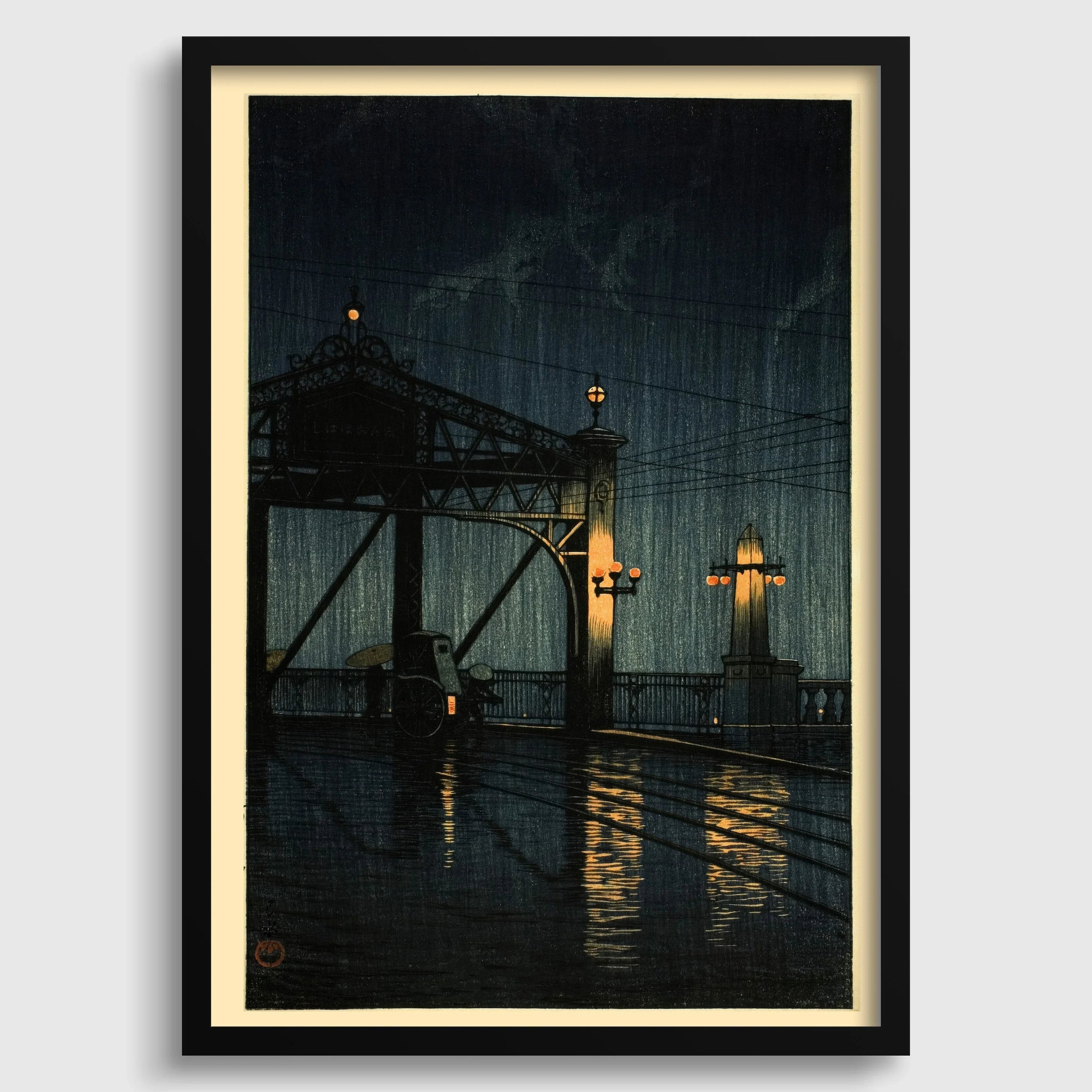 Kawase Hasui Shin Ohashi Bridge Print: Vintage Japanese Woodblock Art - 9ArtPrints