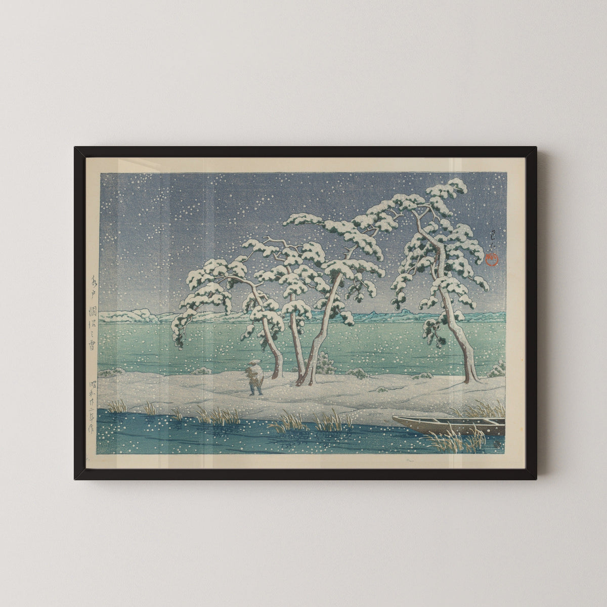 Kawase Hasui — Snow at Hinuma Marsh, Mito | Japanese Woodblock Print (Shin Hanga) - 9ArtPrints