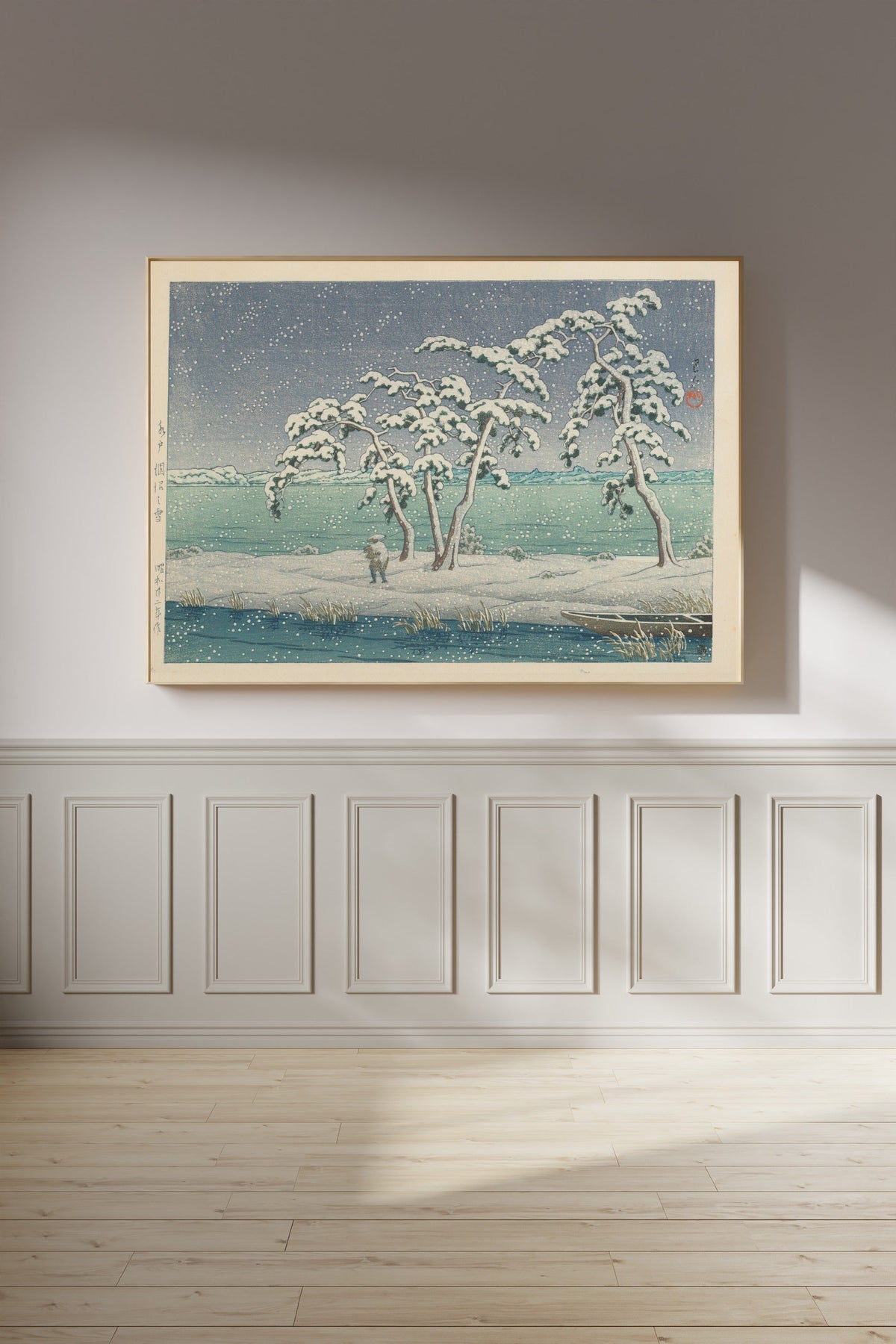 Kawase Hasui — Snow at Hinuma Marsh, Mito | Japanese Woodblock Print (Shin Hanga) - 9ArtPrints
