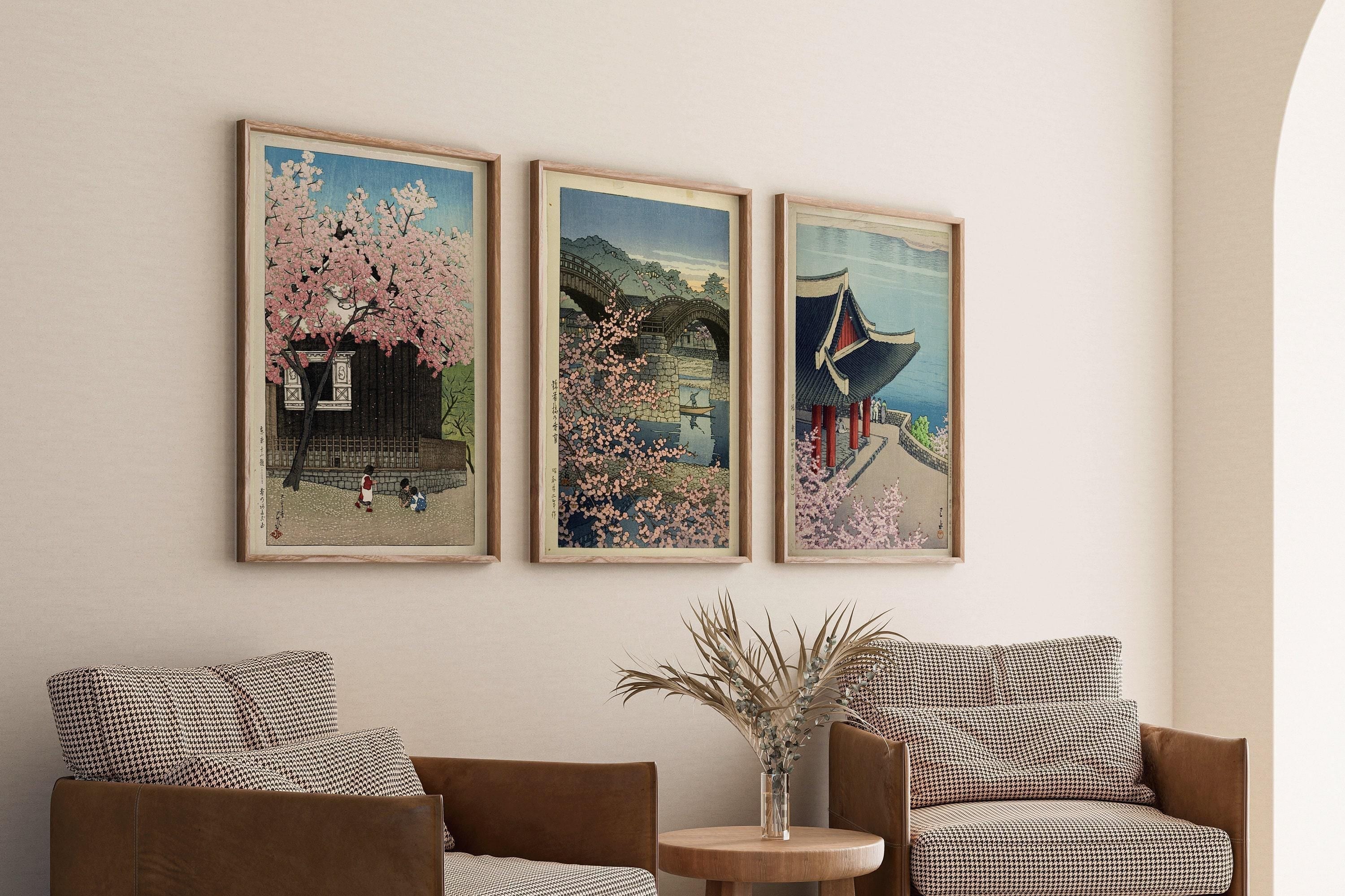 Kawase Hasui Spring Art Print Trio: Kintai Bridge & Mount Atago (Framed Option) - 9ArtPrints