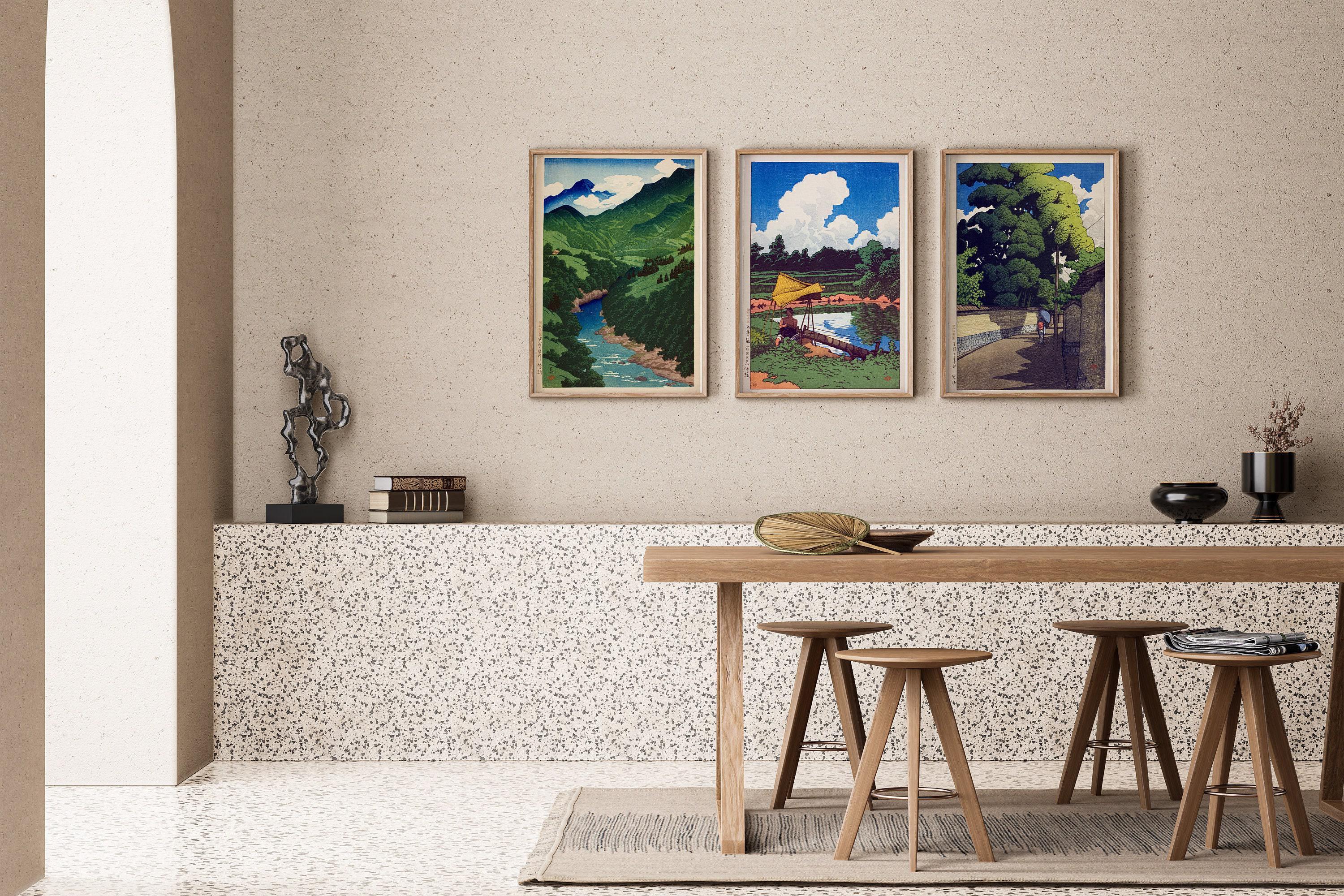 Kawase Hasui Summer Art Print Trio: Japanese Landscape Giclee - 9ArtPrints