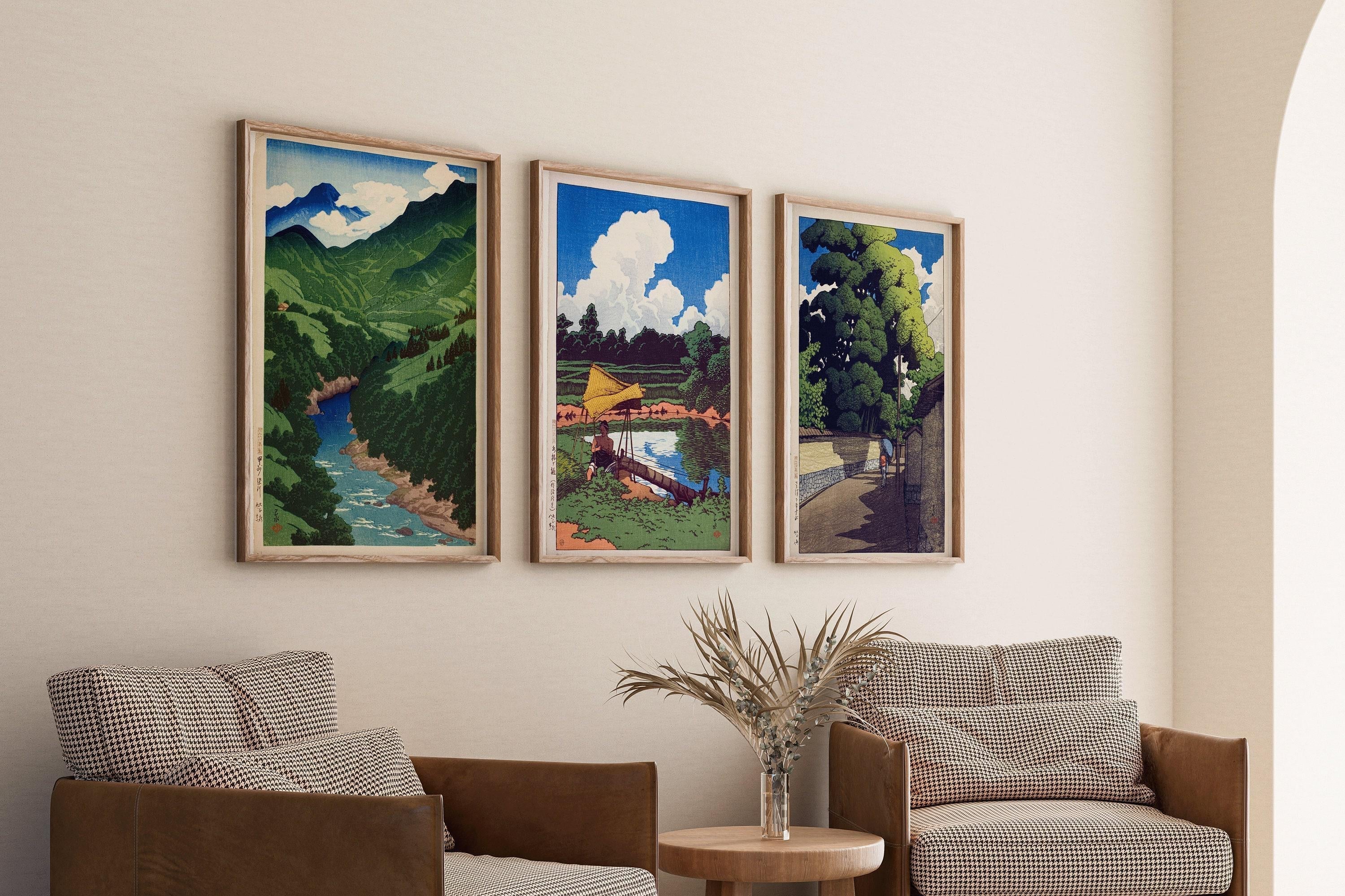 Kawase Hasui Summer Art Print Trio: Japanese Landscape Giclee - 9ArtPrints