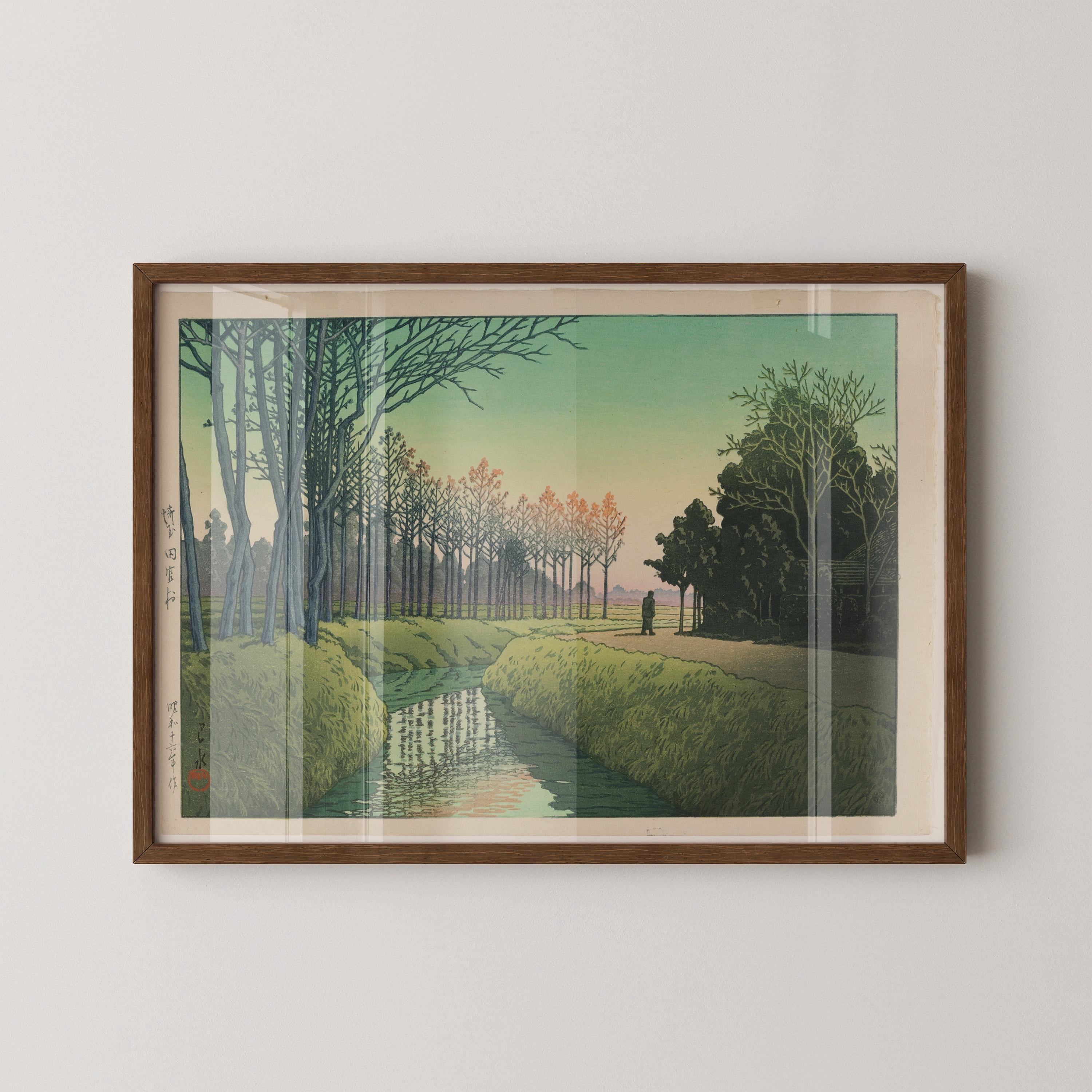 Kawase Hasui - Tamiya Village, Saitama | PREMIUM GICLÉE PRINT | Japanese Vintage Woodblock Art (available handframed or unframed) - 9ArtPrints