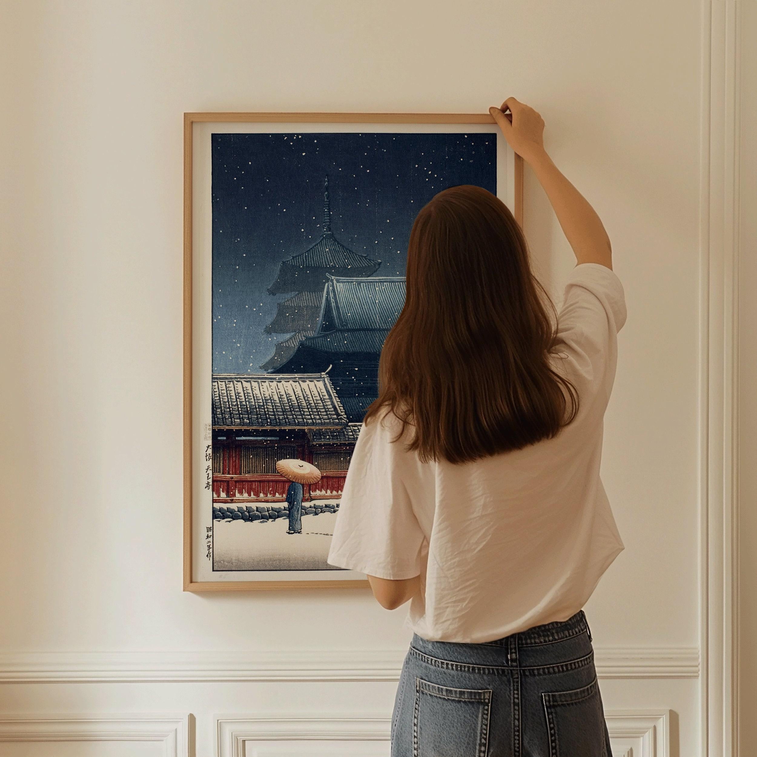 Kawase Hasui - Tenno Temple, Osaka | PREMIUM GICLÉE PRINT | Vintage Japanese Woodcut Art (available handframed or unframed) - 9ArtPrints
