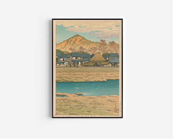 Kawase Hasui — Winter at Kamigamo, Kyoto | Japanese Woodblock Print (Shin Hanga)