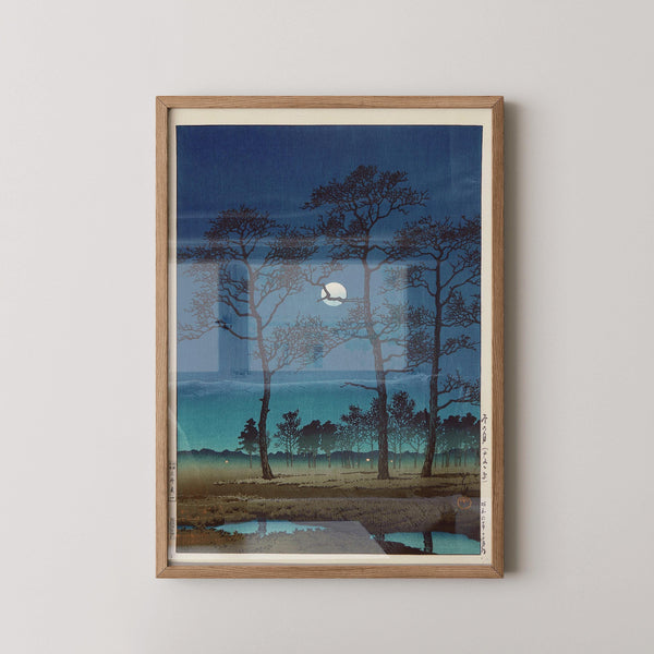 Kawase Hasui — Winter Moon Giclee Print: Vintage Japanese Ukiyo-e Art | Japanese Woodblock Print (Shin Hanga)