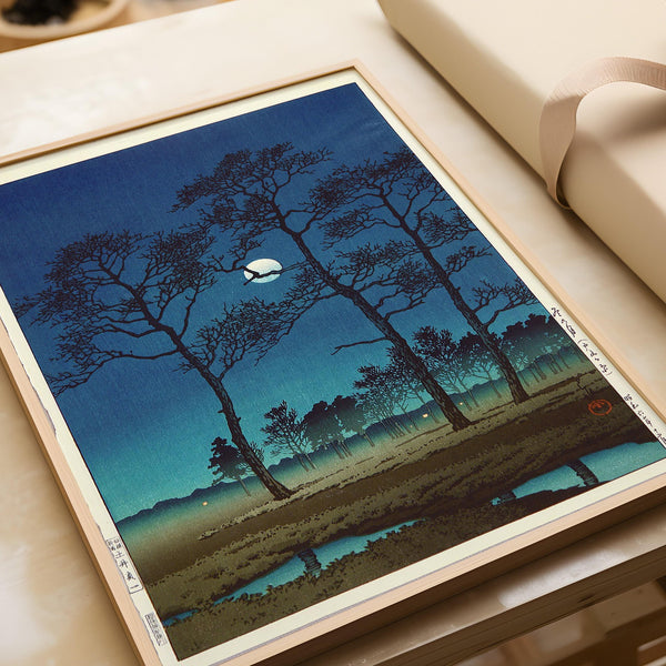 Kawase Hasui — Winter Moon Giclee Print: Vintage Japanese Ukiyo-e Art | Japanese Woodblock Print (Shin Hanga)