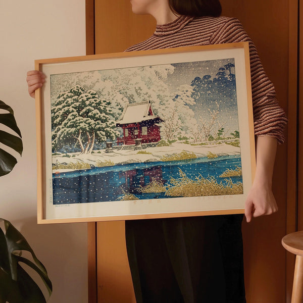 Kawase Hasui — Winter Scene Print: Japanese Woodblock Art, Inokashira Benten Shrine | Japanese Woodblock Print (Shin Hanga)
