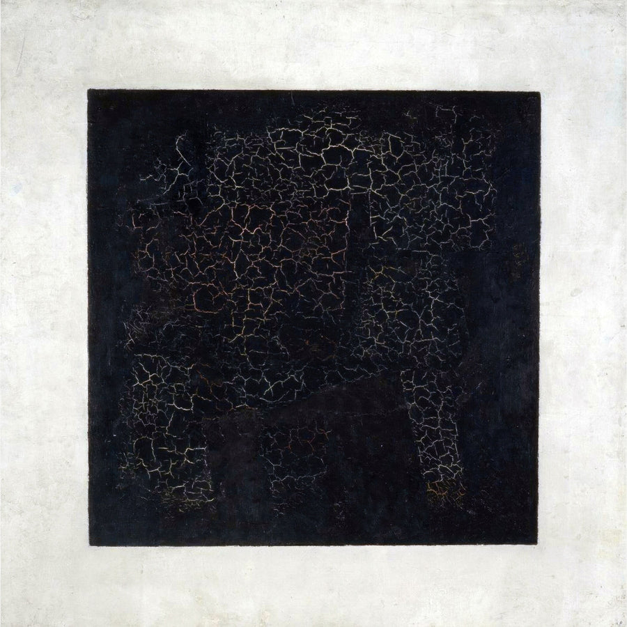 Kazimir Malevich — Black Suprematic | Suprematism Fine Art Print (1×1) shown to scale on a wall above a sofa